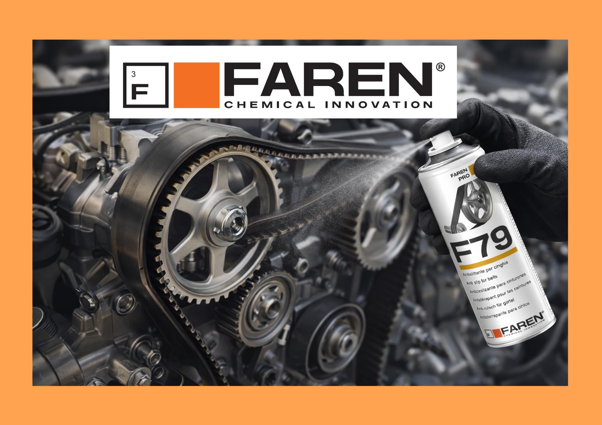 Faren F79 Antislittante per Cinghie Spray Antiscivolo per Trasmissioni 400ml (2 Pz)