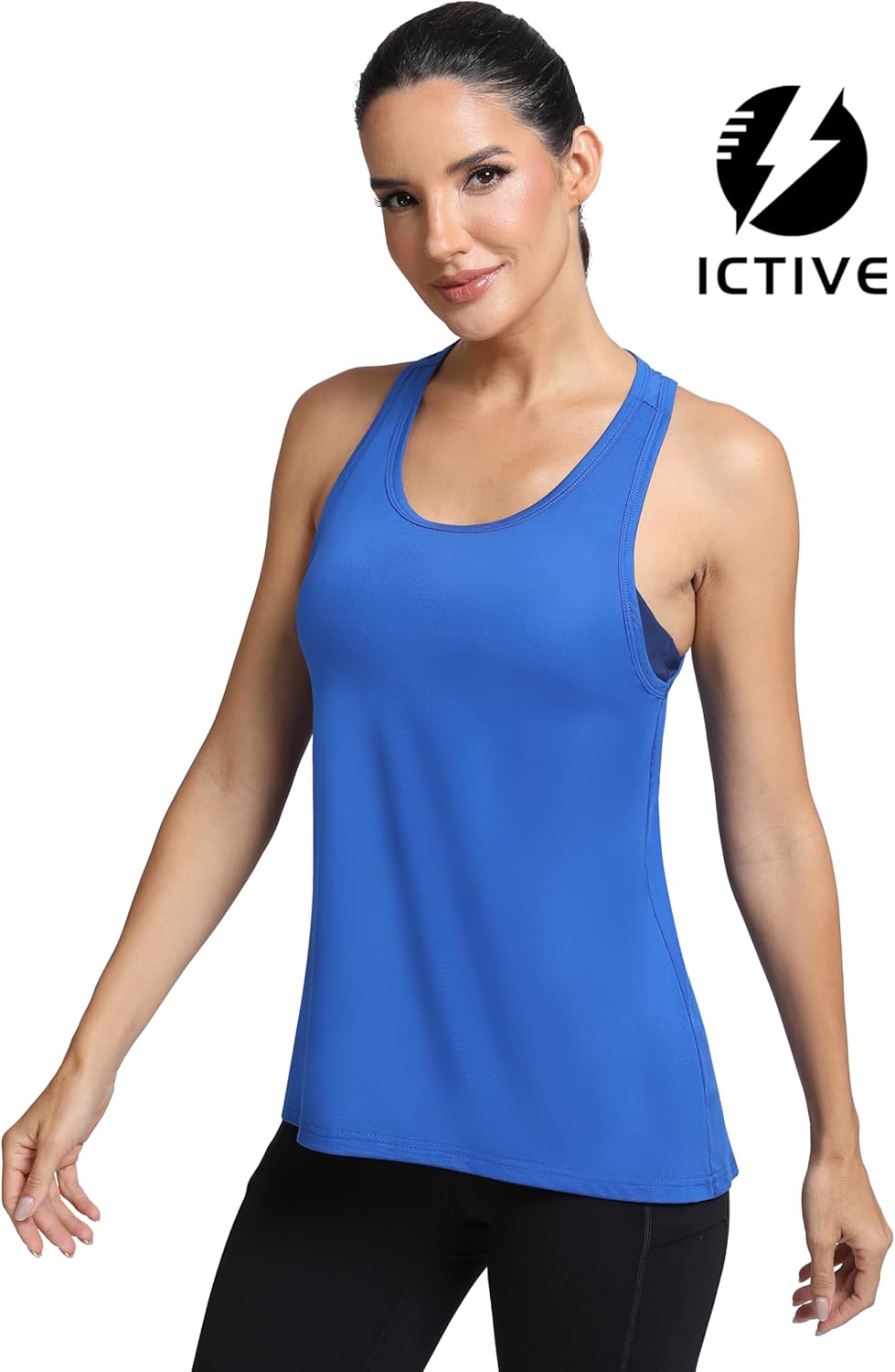 ICTIVE Workout Tops for Women Sleeveless Cross Back Muscle Racerback Exercise Tank Shirts - Image 2