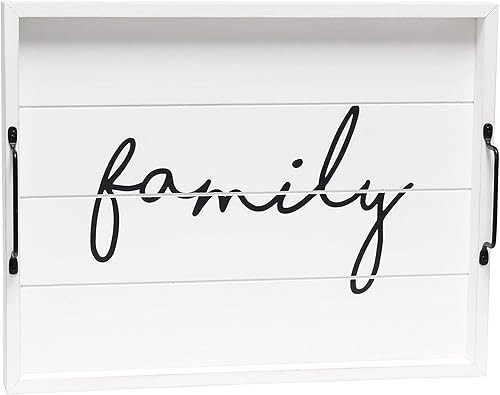 Elegant Designs HG2000-WFM Bandeja decorativa de madera para servir con asas, 15.50 x 12 pulgadas, familia Elegant Designs HG2000-WFM Bandeja decorativa de madera para servir con asas, 15.50 x 12 pulgadas, familia