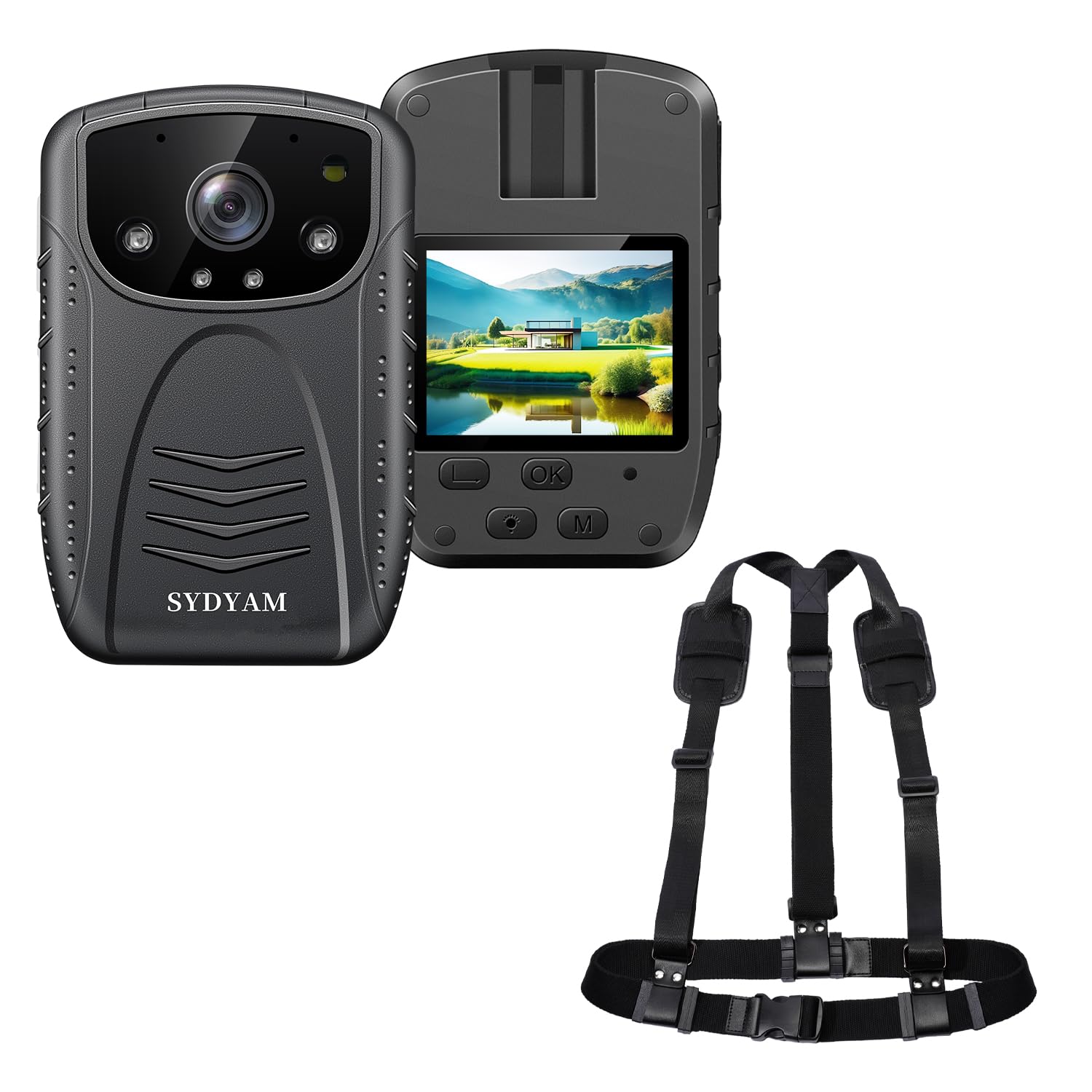SYDYAM 1296p HD Body Camera V6 Bundle with Camera Strap