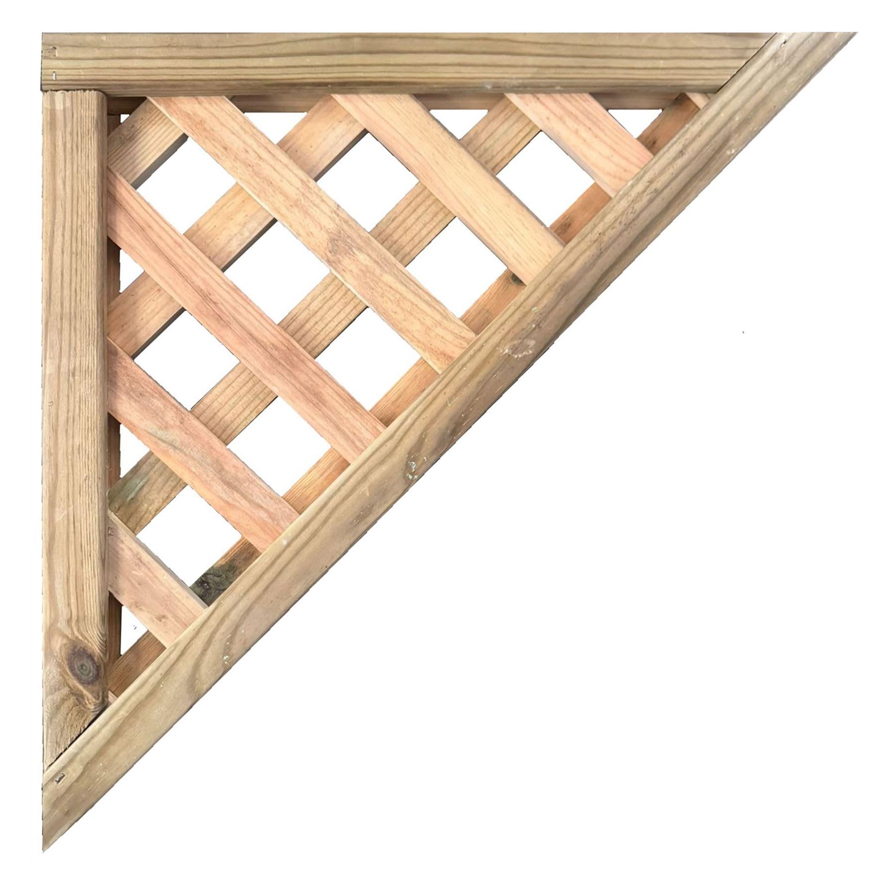 Urban Diamond Wooden Corner Trellis for Pergola | Heavy-Duty Decorative Triangle Lattice for Outdoor Garden Arbour, Arch, & Structures, Ideal for Climbing Plants (Wide: 45cm x High: 45cm)