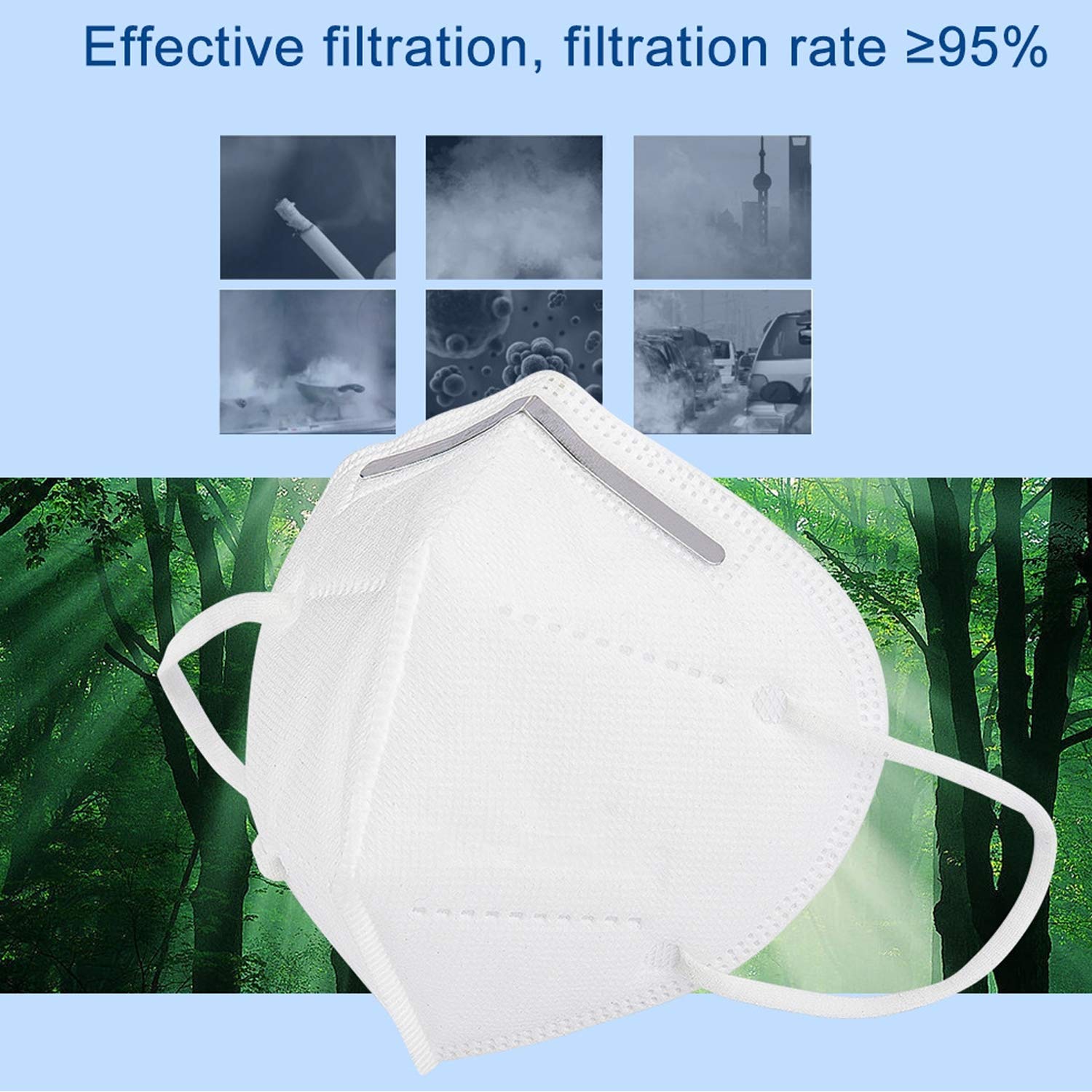 ORILEY K-N95 5 Layer Face Mask with Nose Pin Bacterial Filtration Efficiency(BFE)≥97.7%, FDA-Approved Certified by CE, ISO & GMP (10 Pcs) 4