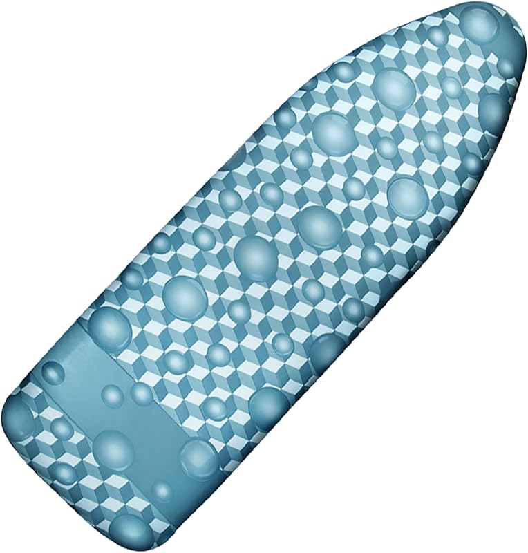 Funda y almohadilla para tabla de planchar, 18 x 49 extra ancha, resistente a quemaduras | Funda para tabla de planchar de 6 mm, extragruesa y resistente, con acolchado, cierres ajustables con borde elástico antideslizante, color azul baya