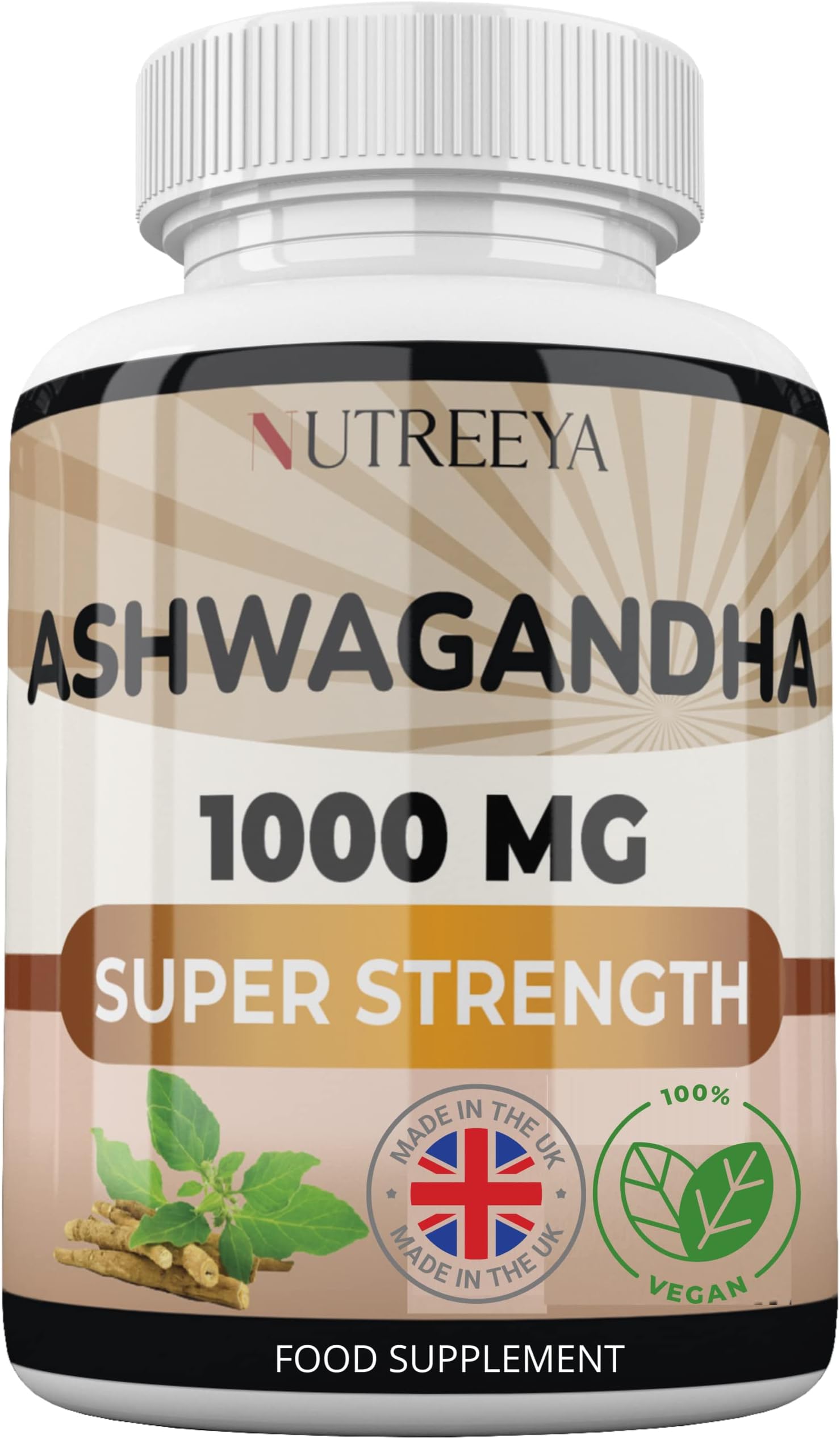 Ashwagandha 1000mg - 200 Vegan High Strength Tablets - 6 Months Supply - One A Day Ashwagandha Root Extract Natural Ayurveda Supplement UK Made (not Ashwaganda Capsules)