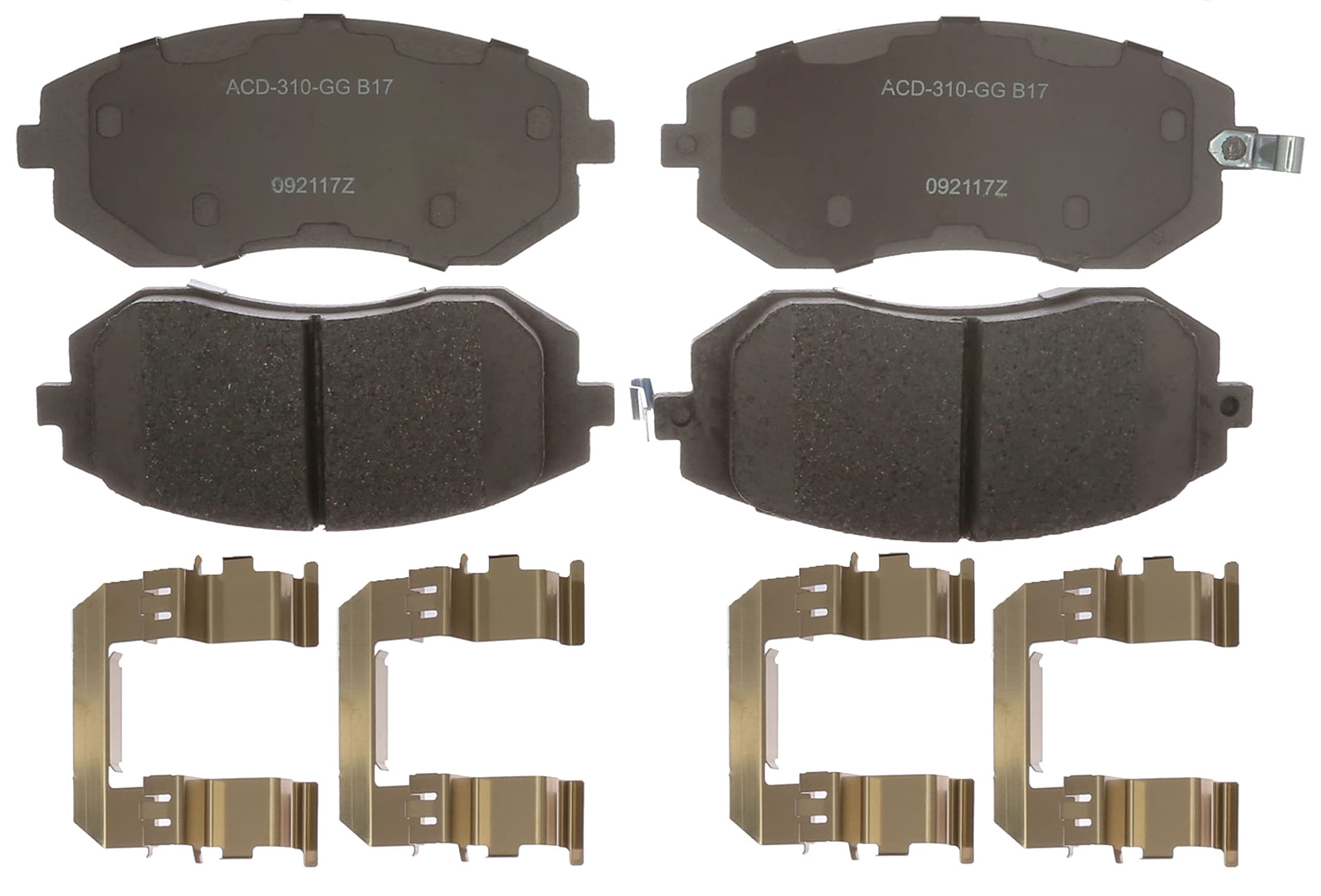 ACDelco Silver 14D929CHF1 Ceramic Front Disc Brake Pad Set