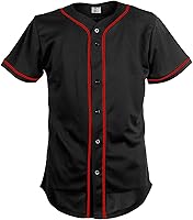 Pullonsy Custom Black Baseball Jersey Men Full Button Mesh Embroidered Name Numbers S-8XL