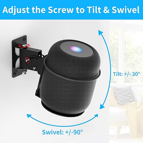 Miniatura 4 de Soportes de altavoz ajustables para Homepod 2 Soporte de montaje en pared y soporte de 2 generación Homepod - Soporte de altavoz para estante