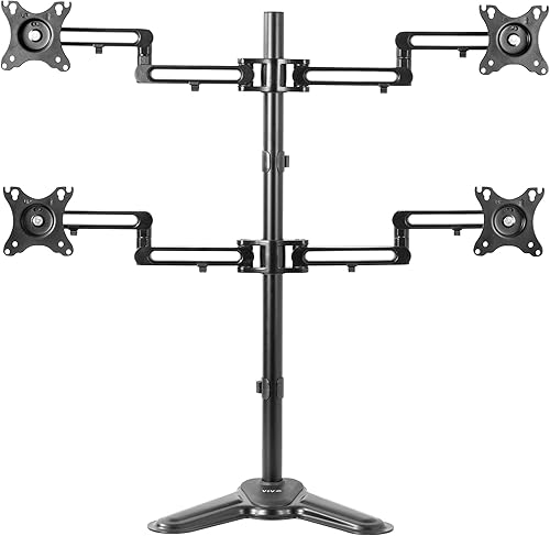 VIVO Soporte de escritorio para monitor de computadora VESA de aluminio con movimiento completo, compatible con pantallas de 17 a 32 pulgadas,