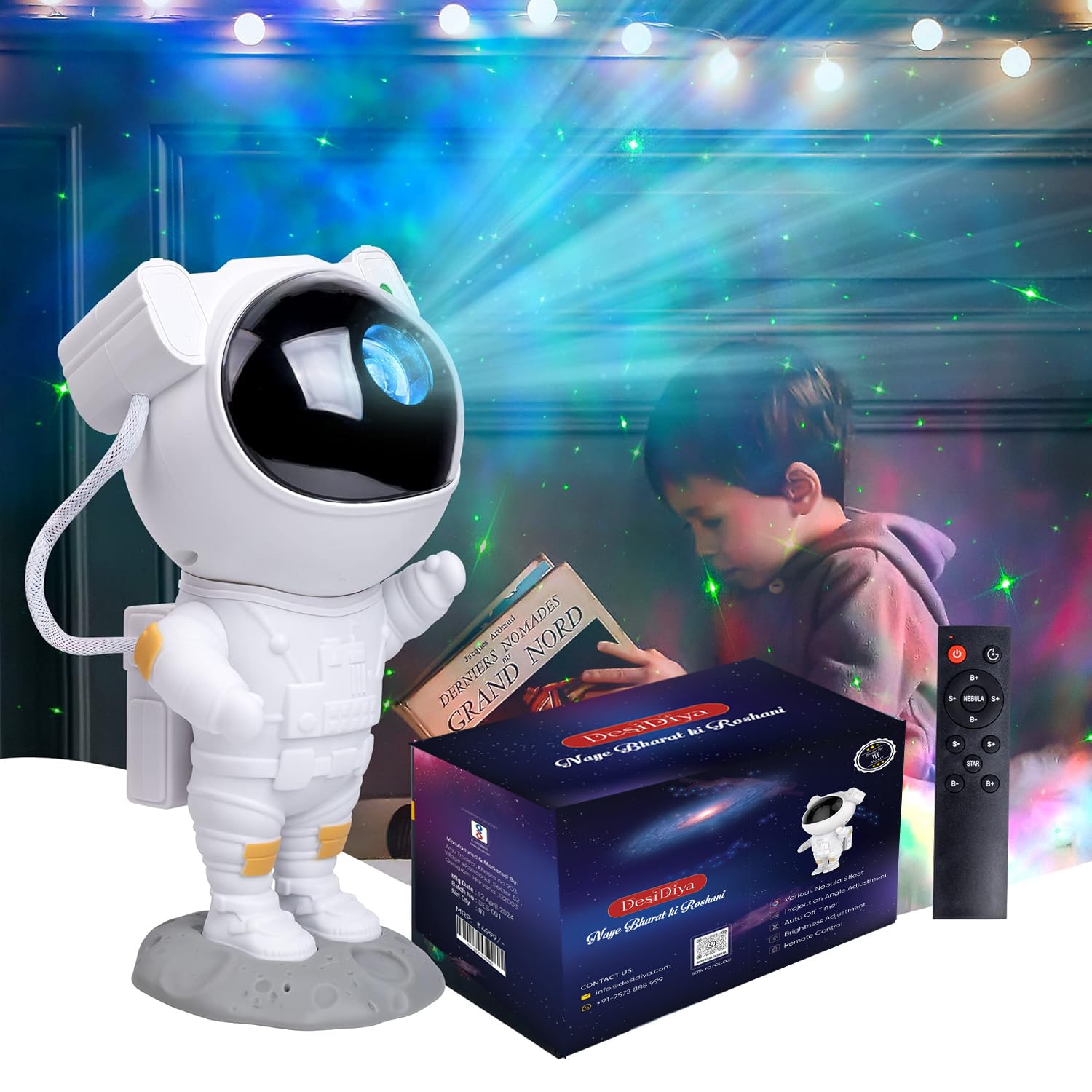Desidiya® Astronaut Star Projector Galaxy Night Light with Remote Control – 360° Adjustable Night Light for Kids, Baby Room, Gaming Room, Home Decor, and Parties (Corded Electric) (B0DF85BBM3) Amazon Price History, Amazon Price Tracker