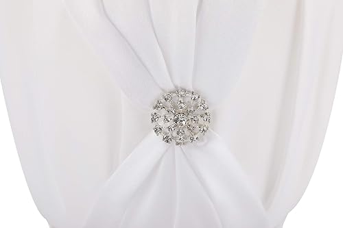 Miniatura 2 de Satén y joyería de cristal artificial para decorar la cesta de la niña de las flores de la boda (blanco)