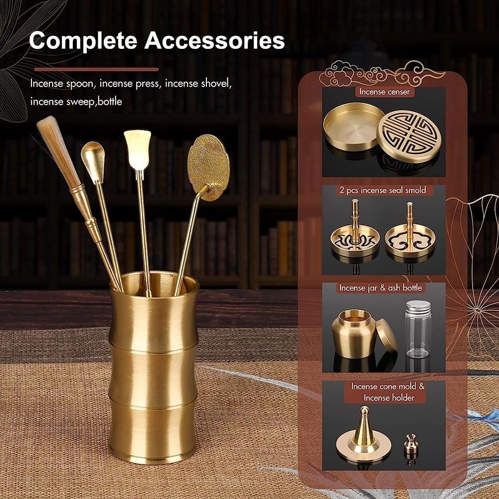12 PCs Messing DIY -Weihrauchherstellung Kit, Brenner, Pulverbehälter, Zubehör Für Heimduft, Für Familien -Yoga -Meditation, Kunsthandwerk Geschenke