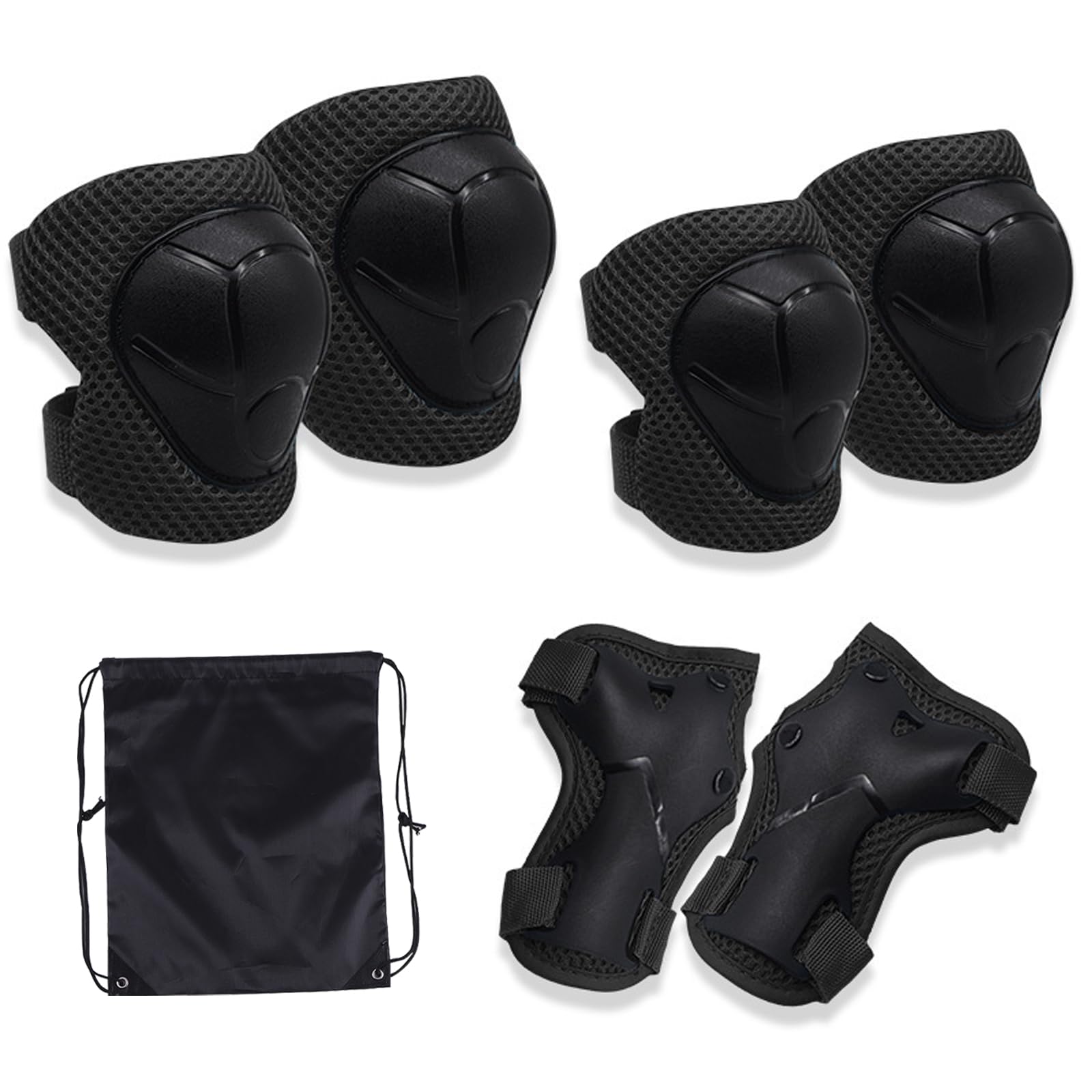 Ensemble de protection sportive enfant 6 pièces genouillères coudières protège-poignets ajustables patin à roulettes skateboard vélo