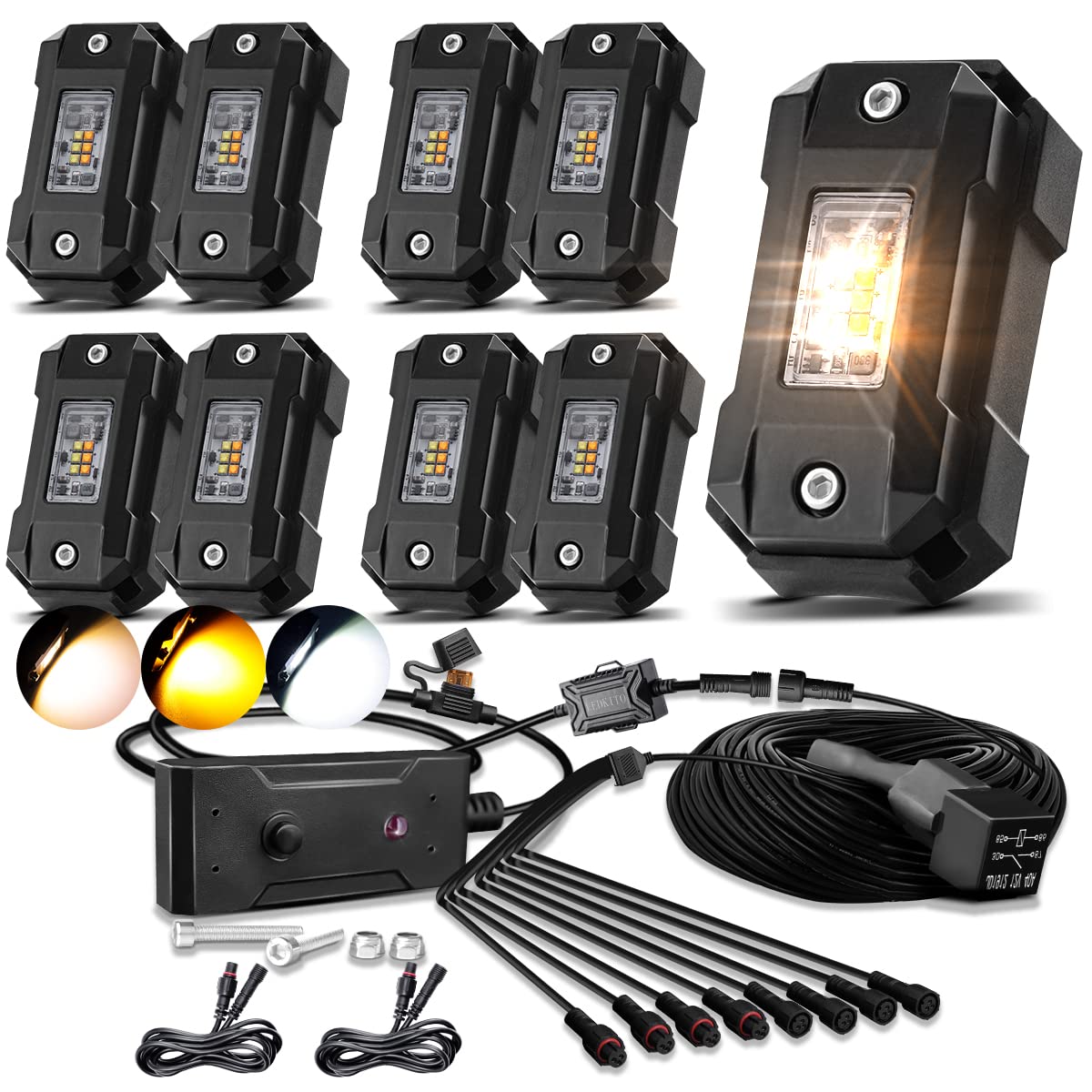RGB LED ライトバー 4本セット フルカラー360度照明丸型LEDピクセルレインボーバーチューブLED