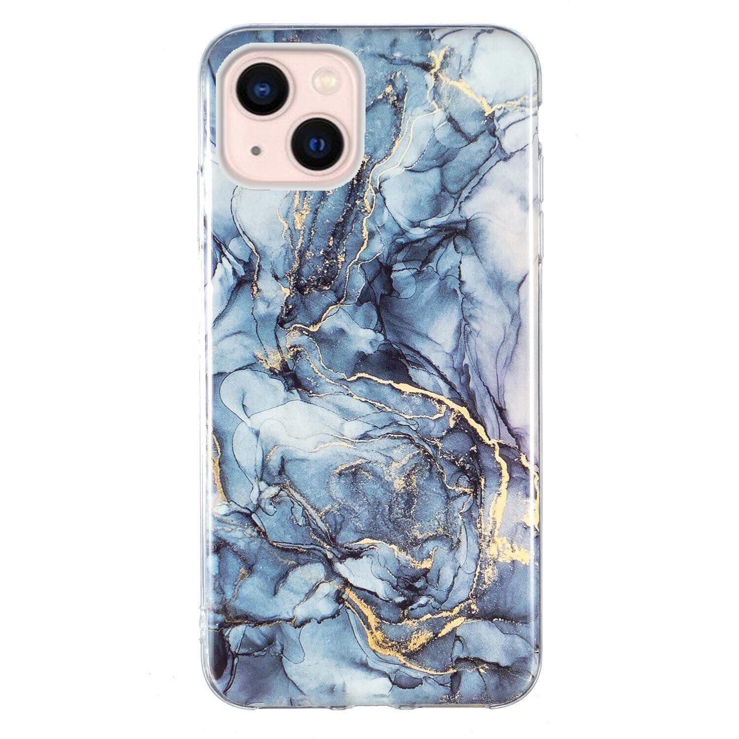 Custodia iPhone 15 Pro Max Marmo Artistico - Cover Blu Design Unico