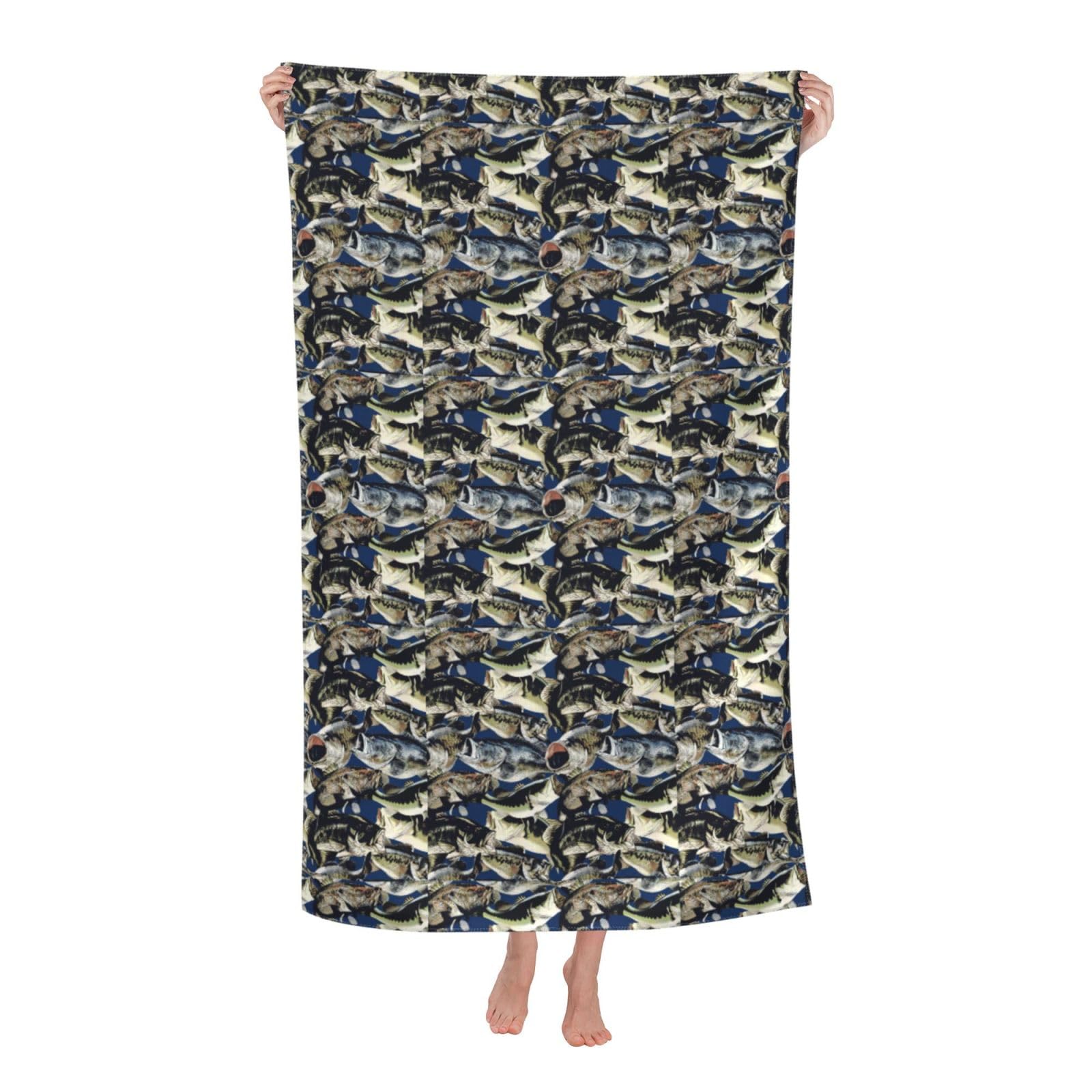 Cbaaghh Fish Pattern Print Adult Beach Towels,Beach & Pool Towel,Beach Towels,Towels For Camping