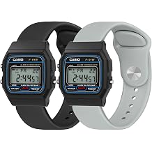 18mm Sport Silicone Watch Band Compatible with Casio F-84, F-91W, F-94, F-105, A158, A168, F-105, F-108, AE-1300, AE-1200, AE-1000, F-108, W-217H, W-218H, SGW-300H Series Soft and breathable Sport