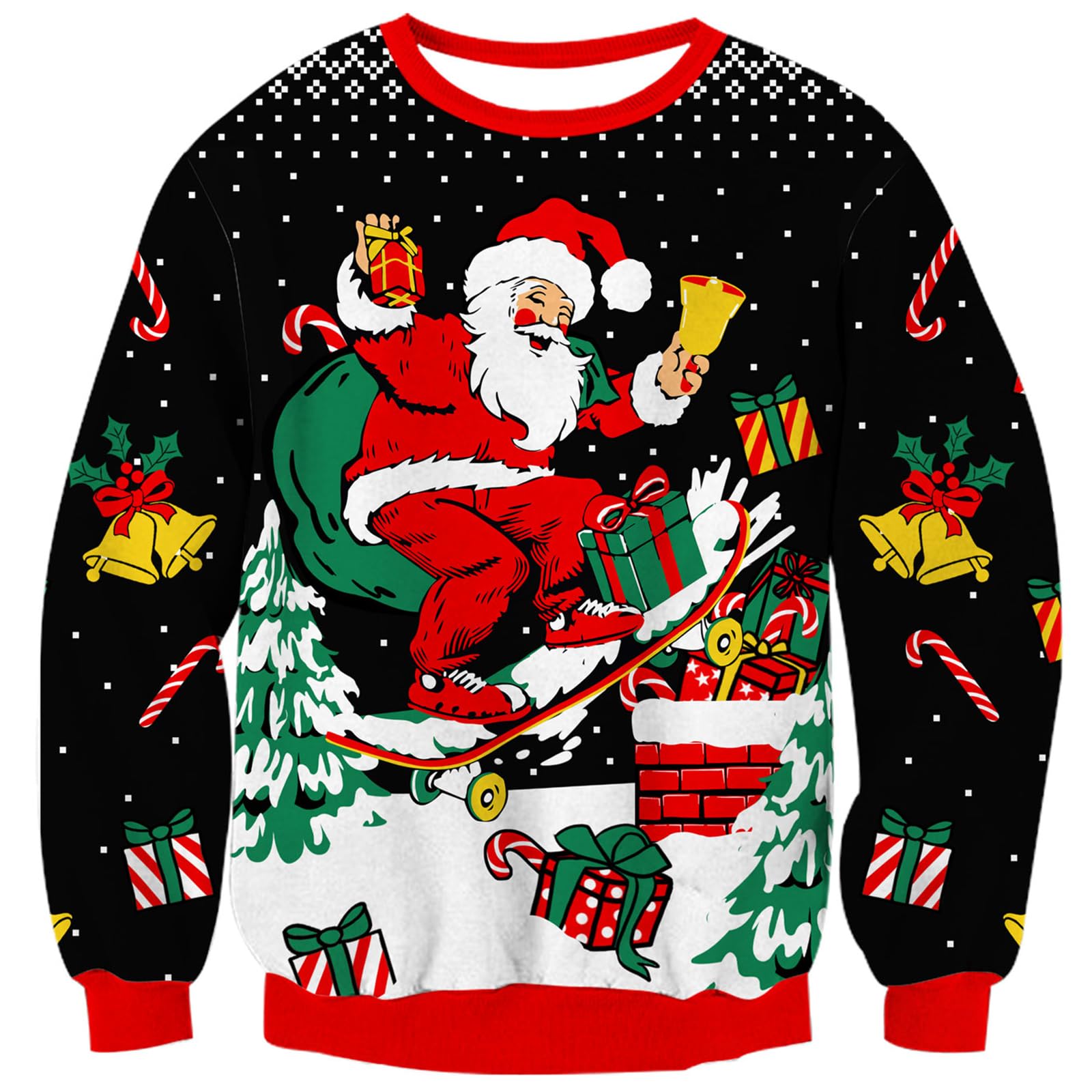 Kids4ever Niños Unisex Suéter de Navidad Jersey de Punto Reno Rudolph Prendas de Punto Cálido Manga Larga Cuello Redondo Navidad Punto Jersey Sudadera Top de Invierno para niños niñas 7-13 años