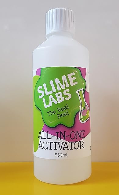 Ultimate Slime Activator Borax For Making all Slimes, including Flubber, Butter, Clear, Rainbow - All In One Activator Formula - Various Sizes with 6X Lolly Sticks (550ml)