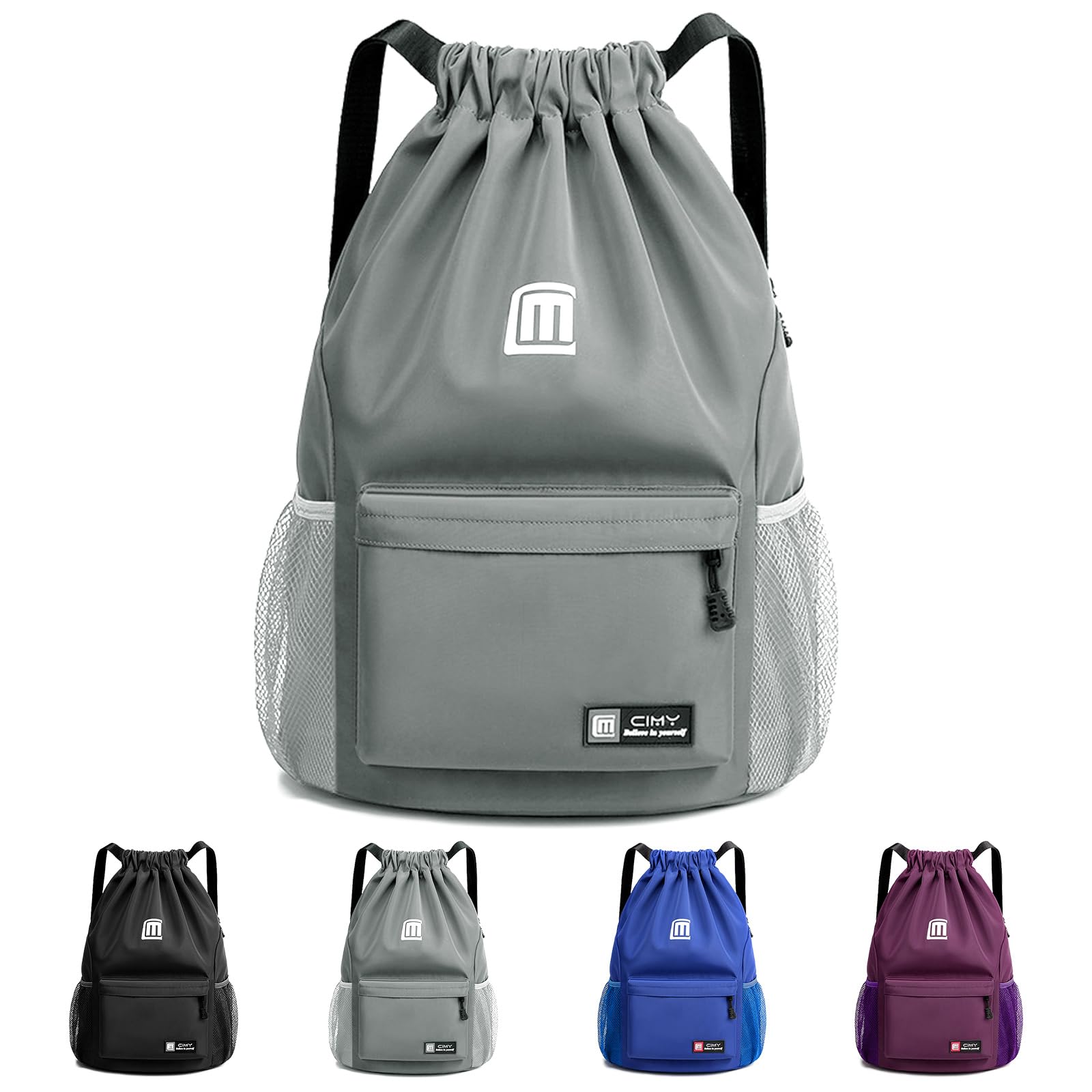 Sarmeley Drawstring Backpack Bags, Printed Drawstring Gym Bag for Men Women Girls Boys, Large Drawstring Bags Waterproof Swimming Bag Draw String Bag for Shopping Sport Travel