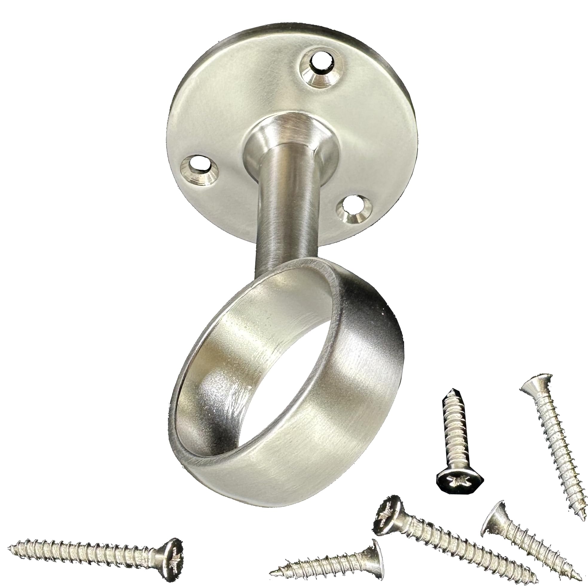 Die-Cast Mid Hanger for Satin Nickel Round Closet Rod | 32mm Diameter | 1 Pack