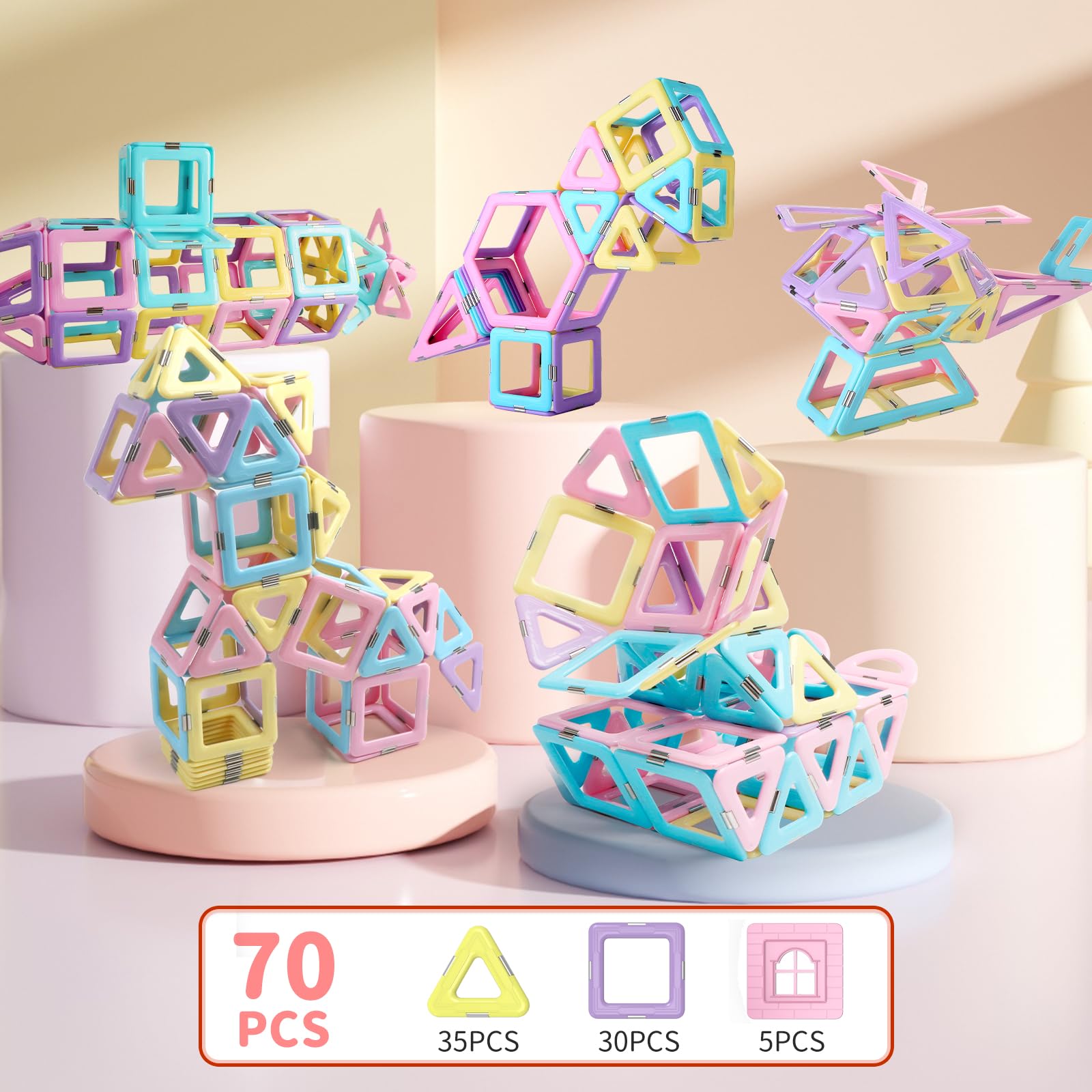 Amazon.co.jp: MAGBLOCK 70ピース マグネットブロック 磁石ブロック