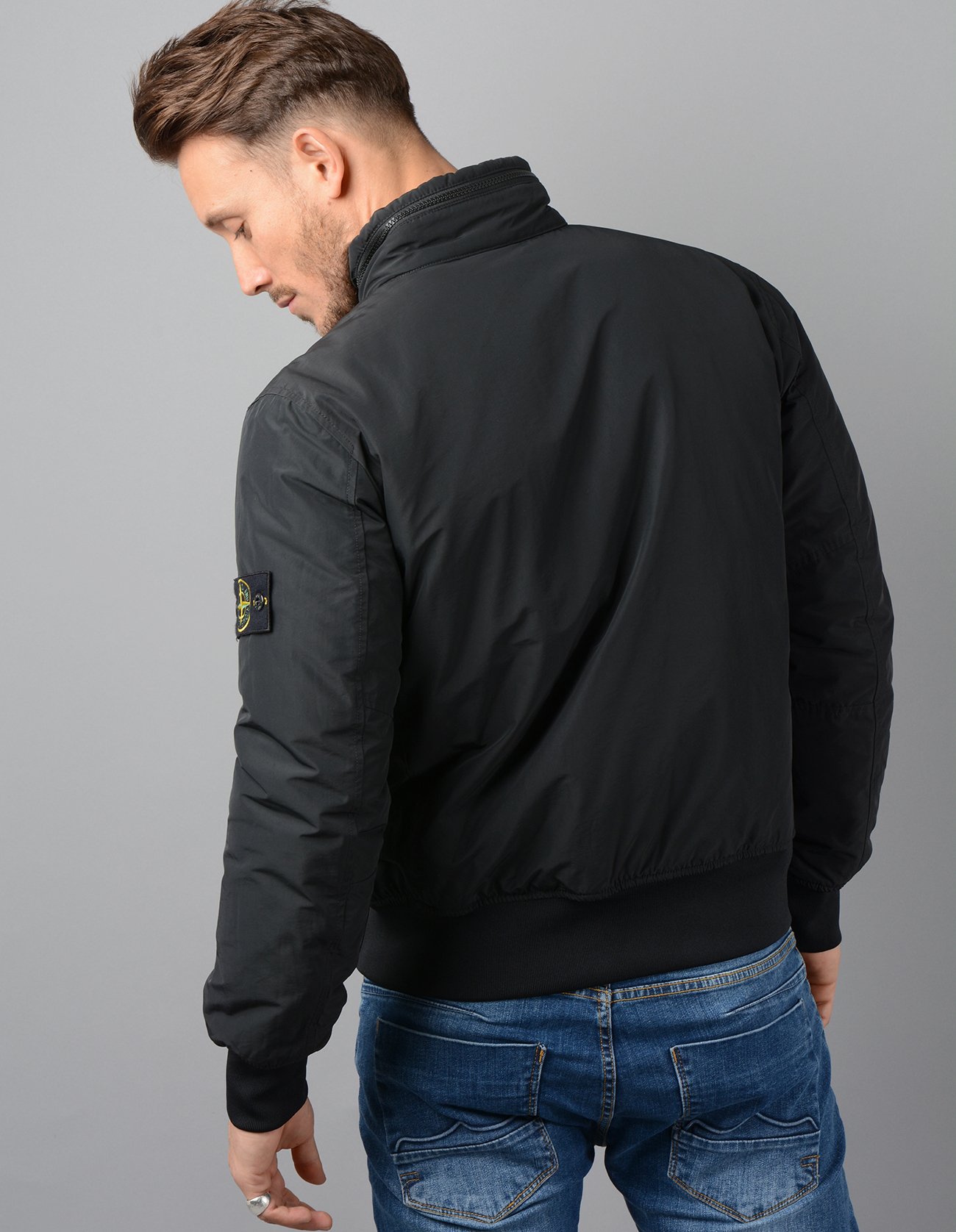 Stone Island Jacket Mens 41026 Micro Reps Jacket In Black