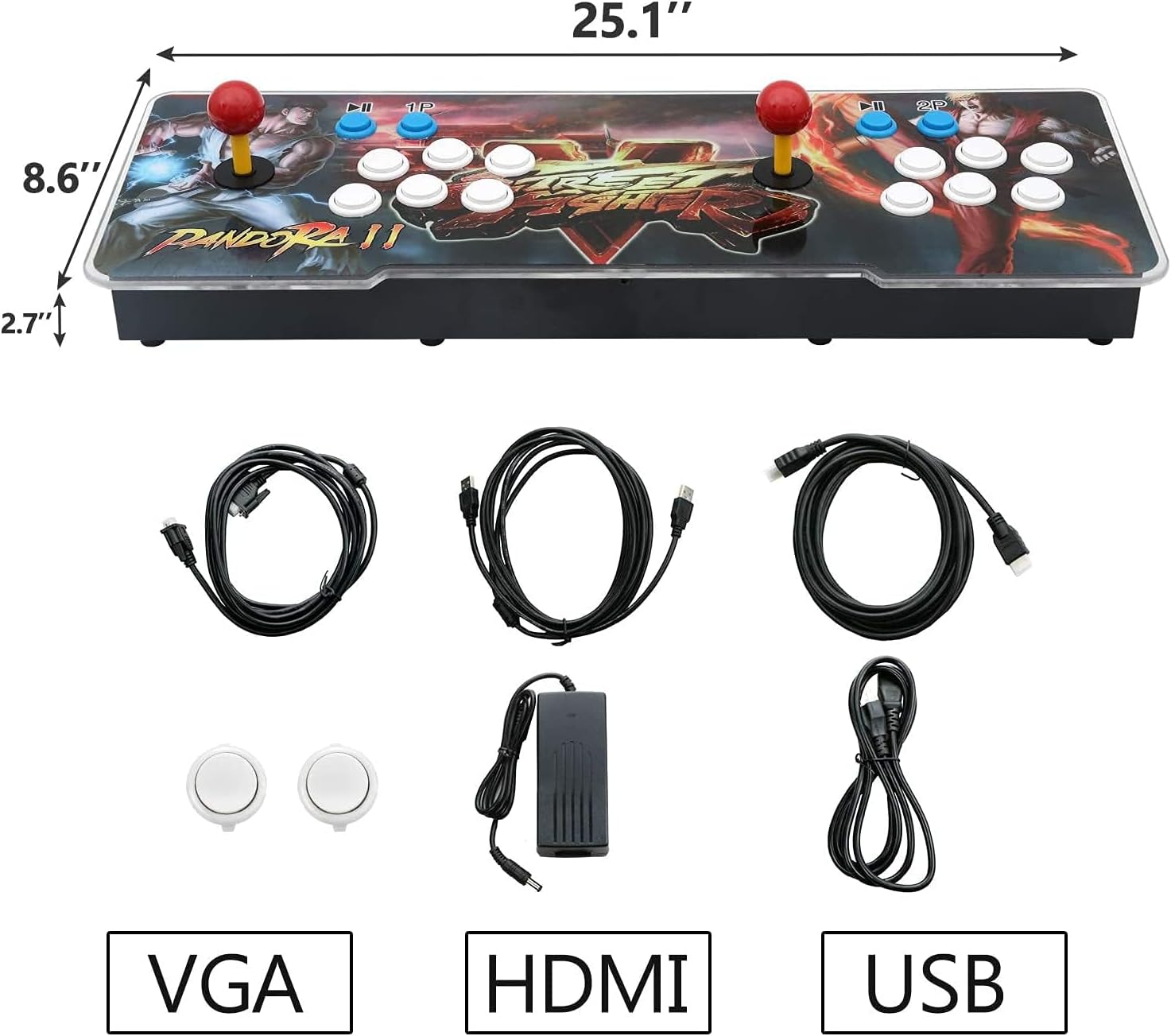 30000 Games in 1 Arcade Game Console ,Pandora Treasure 3D Double Stick,30000 Classic Arcade Games,Search Game, Support 3D,Favorite List, 4 Players Online,1280X720 Full HD Video