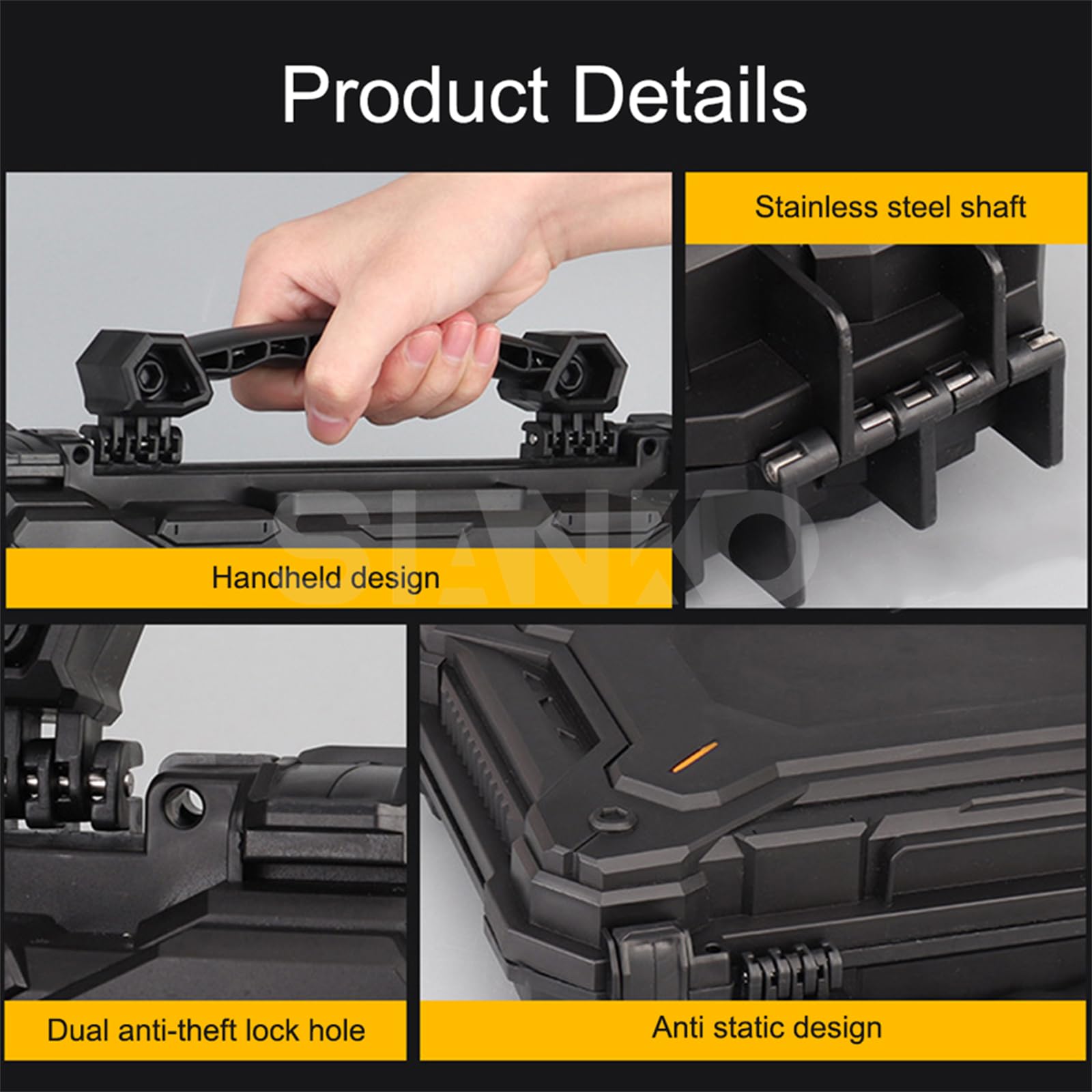 Caja de seguridad táctica para equipo militar, caja de almacenamiento de herramientas, cámara, protección de teléfono móvil, impermeable, a prueba de golpes, funda portátil al aire libre, Black, Talla