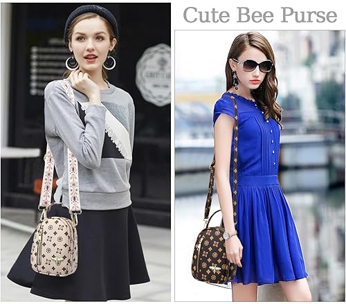 Miniatura 6 de Bolso cruzado pequeño para mujer con 2 correas de bolsa, bolsos de abeja de diseño, bolso de mano de moda para teléfono celular, bolso de hombro