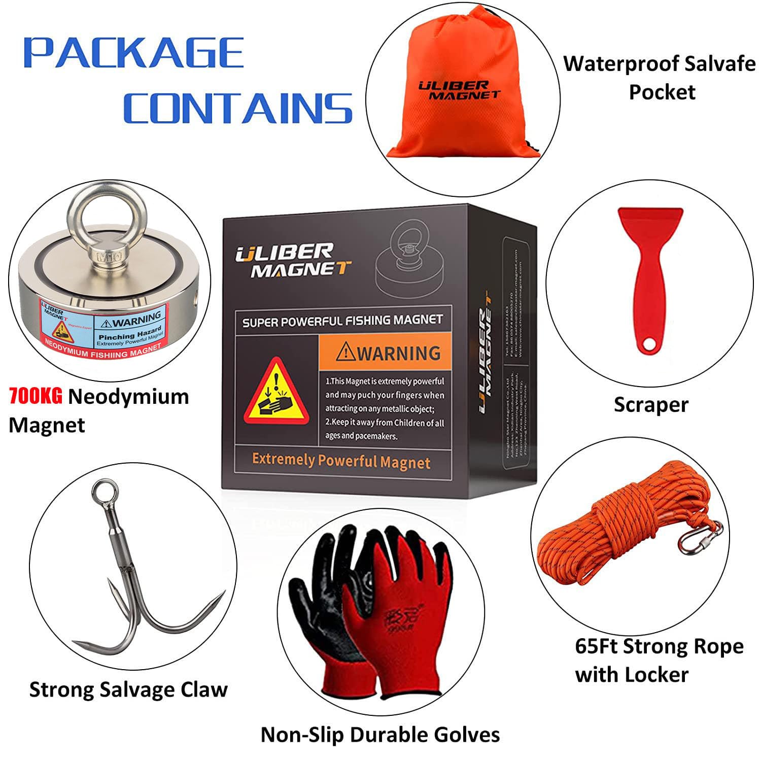 ULIBERMAGNET Aimants de pêche double face super puissants