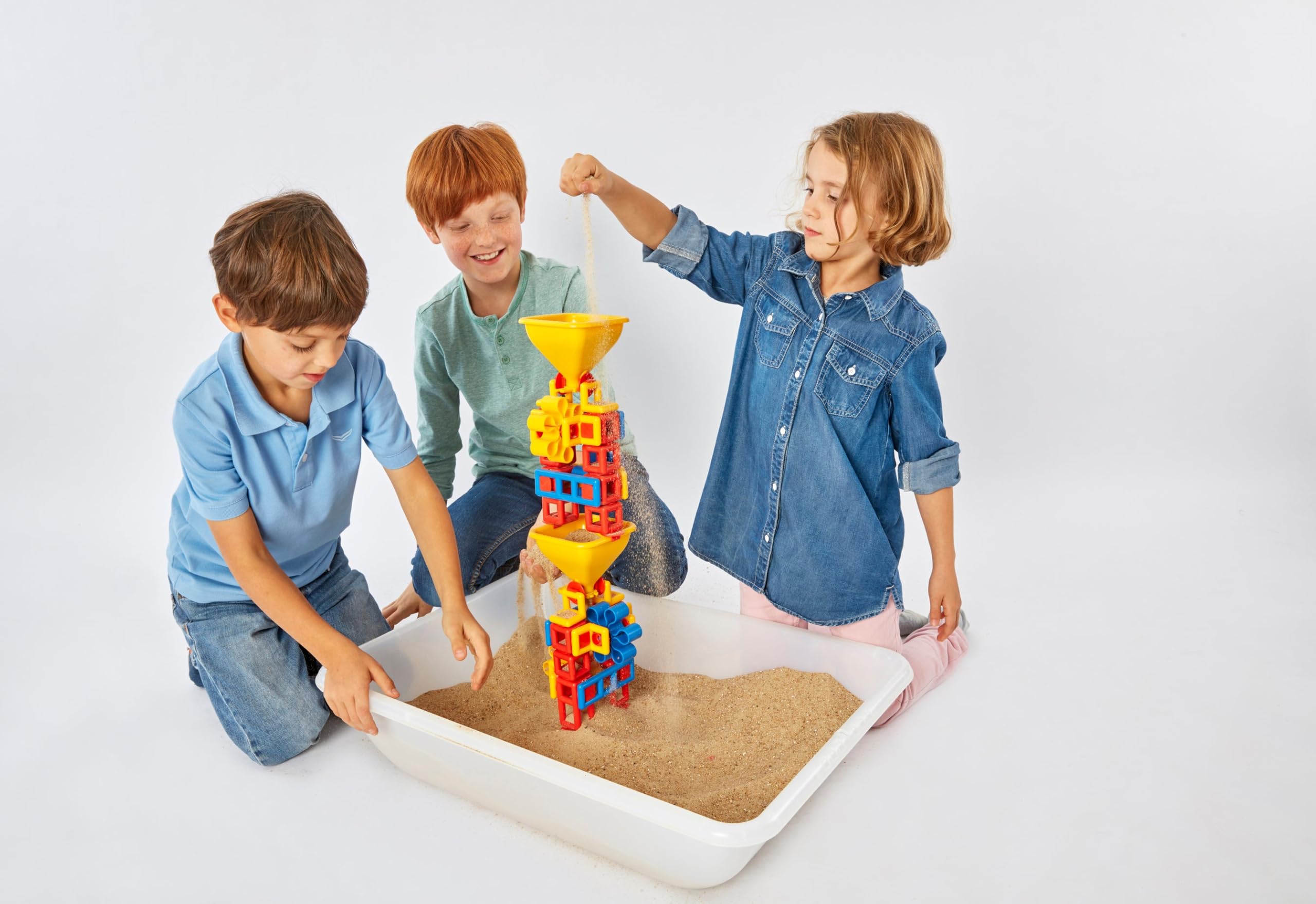FLOW Advanced: experimentieren mit Sand, 134 Teile - Kreatives Konstruktionsspielzeug made in Germany - bauen, spielen, lernen für Kinder 3 - 8 Jahre