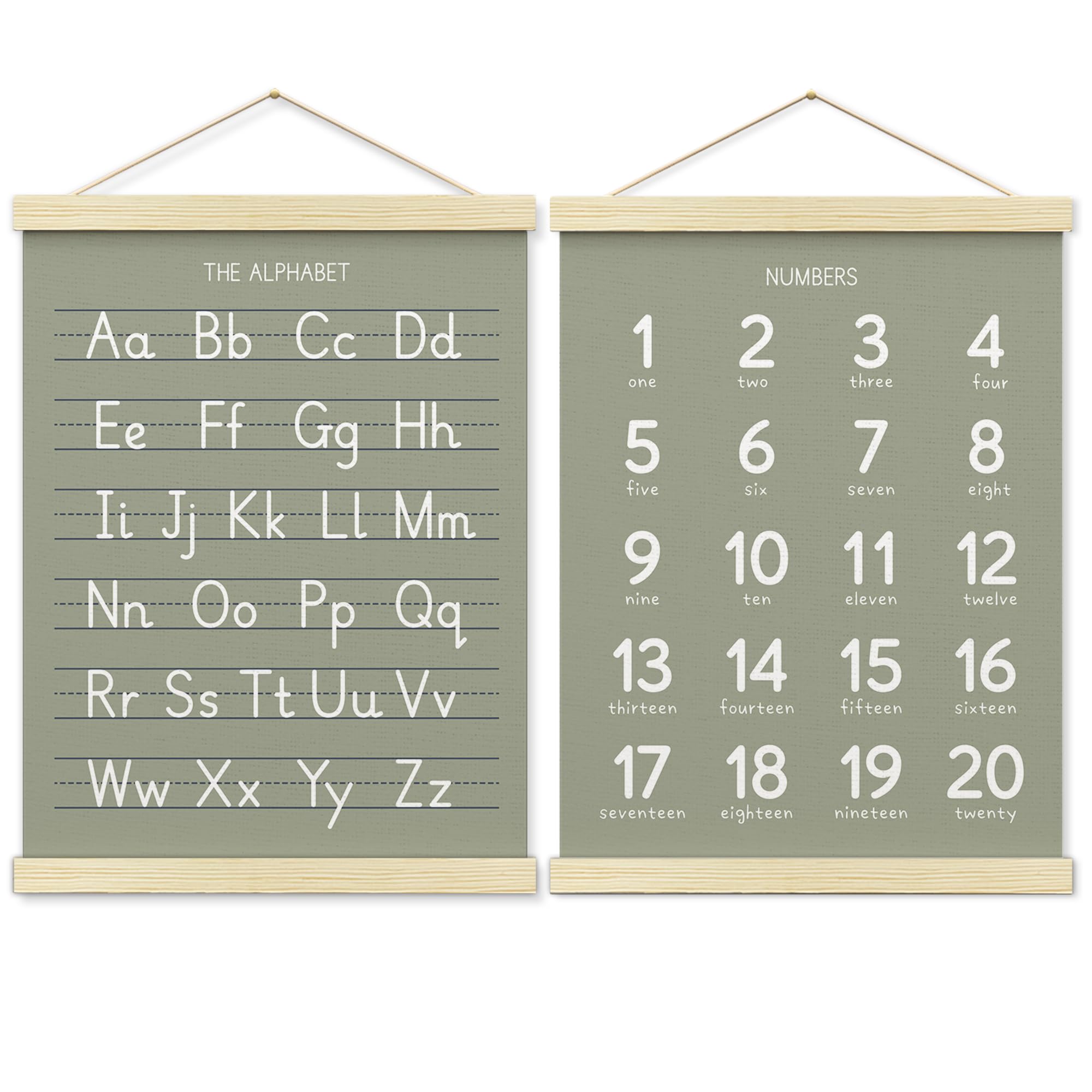 BONETAT Numbers alphabet poster for Nursery Toddlers, Play Room Wall Decor, ABC Wall Chart, Wall Hanging Decor for Toddler Playroom Decor Kids Wall