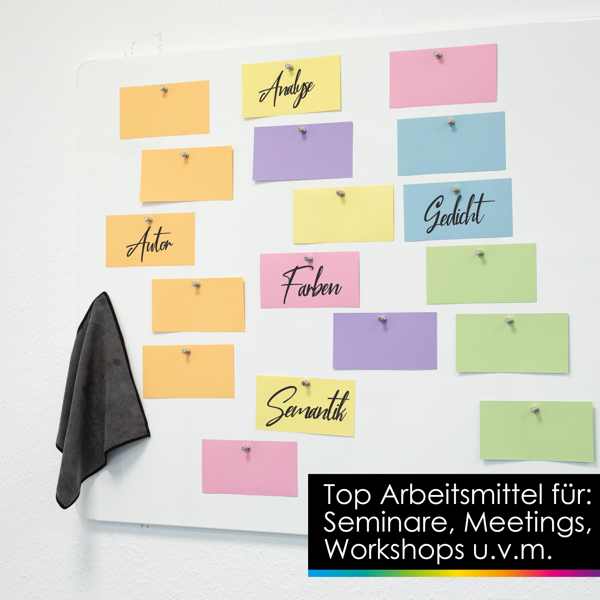 OfficeTree 750x Moderationskarten Set - Pastell Farben - Rund Oval & Rechteckig - Metaplankarten - Präsentationskarten - Moderationsset als Seminar Zubehör für Moderationskoffer und Präsentation