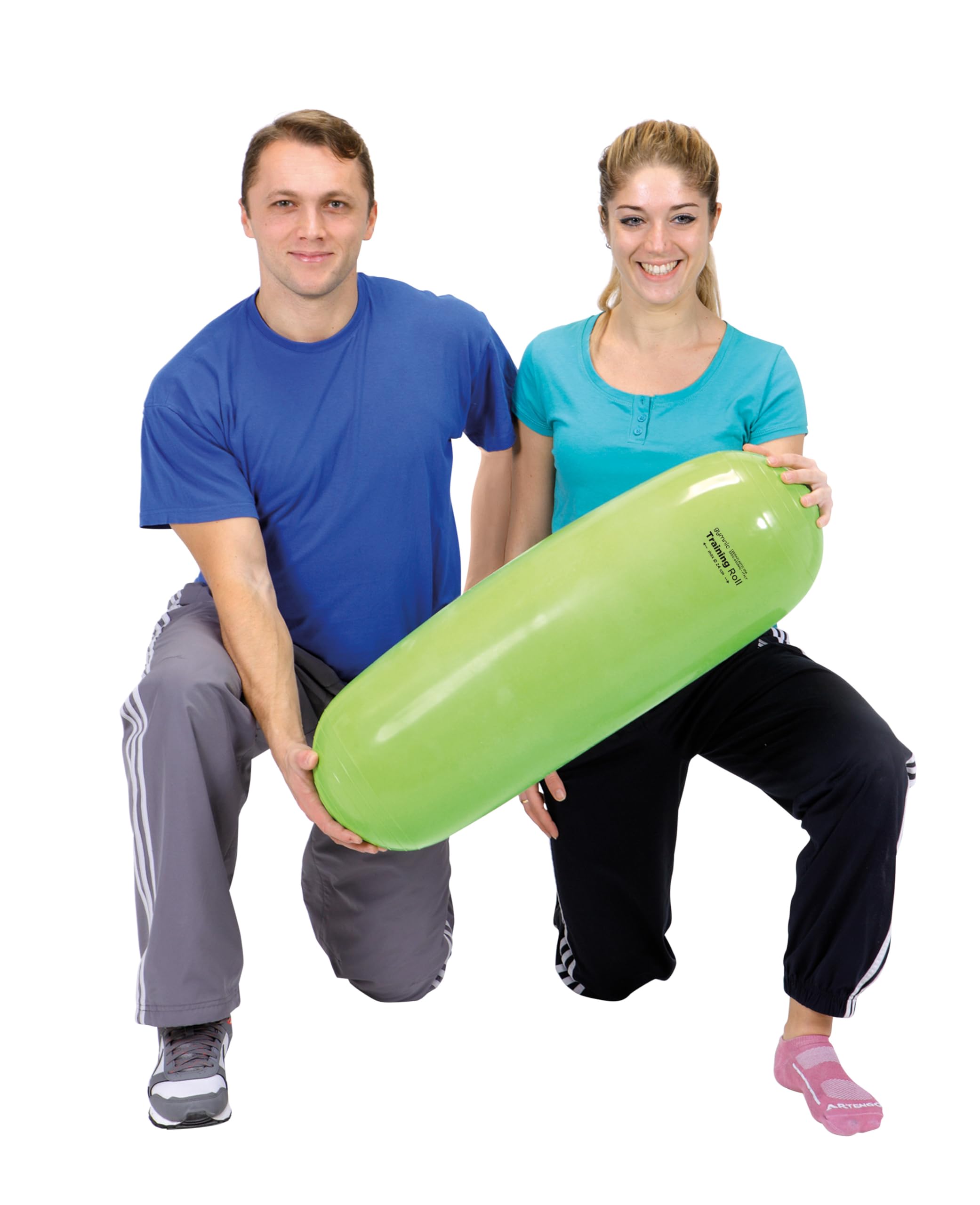 Gymnic Training Roll roller pilates gonfiabile Ø 24x70 cm verde lime, ideale per esercizi di equilibrio, stretching e potenziamento del core