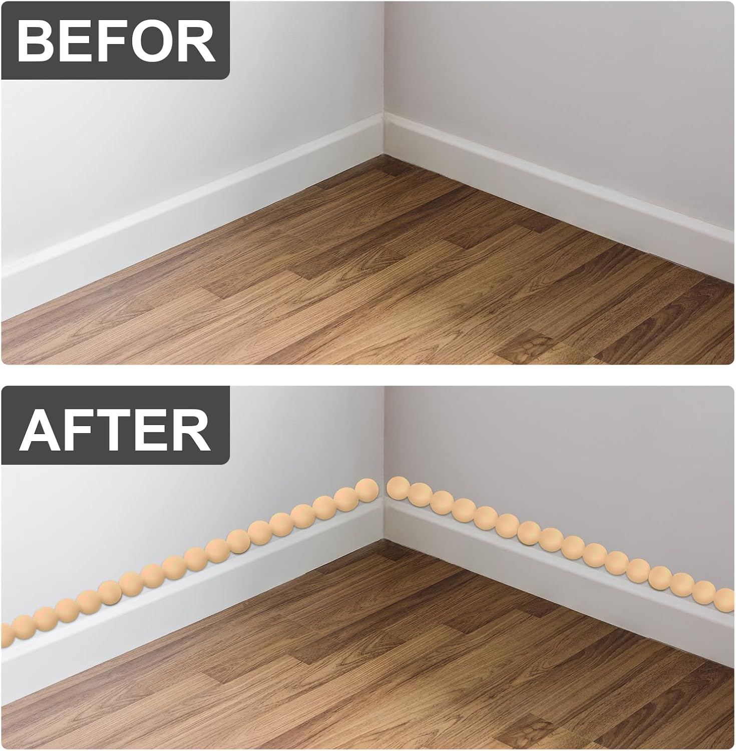 10ft /15mm Flexible Pearl Bead Wall Trim Peel and Stick, Decorative PVC Molding Border for Bathroom Mirror Frame, Backsplash, Ceiling, Cabinet, TV Wall – DIY Self-Adhesive White Edge Decoration - Image 4