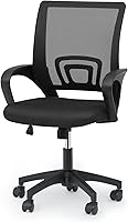 Magshion Ergonomic Mesh Office Chair with Lumbar Support, Breathable Backrest, Adjustable Height, 300lbs Capacity - Black Mid-Back Swivel Desk Chair