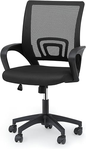 Magshion Silla ergonómica de escritorio de oficina, silla de computadora de malla con respaldo medio, silla giratoria con respaldo transpirable y