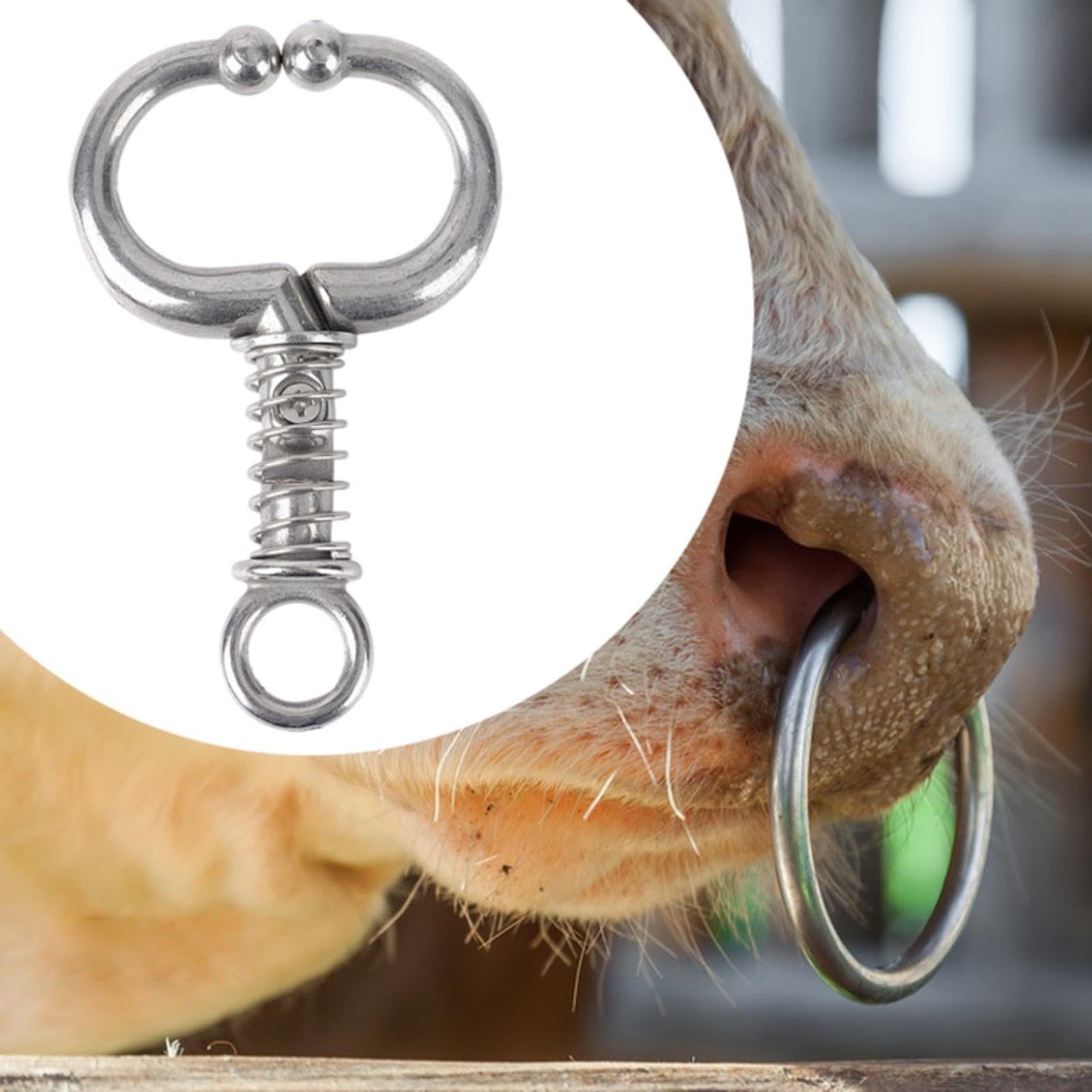 Whtkoph Cattle Bull Nose Ring for Automatic Blocking Animals Caw Nose, 11.7cmx7.3cm