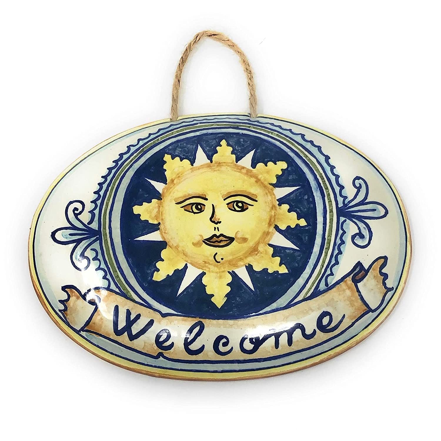 CERAMICHE D'ARTE PARRINI - Italian Ceramic Art Pottery Tile House Plaques Decorative Sun Welcome Hand Painted Made in ITALY Tuscan