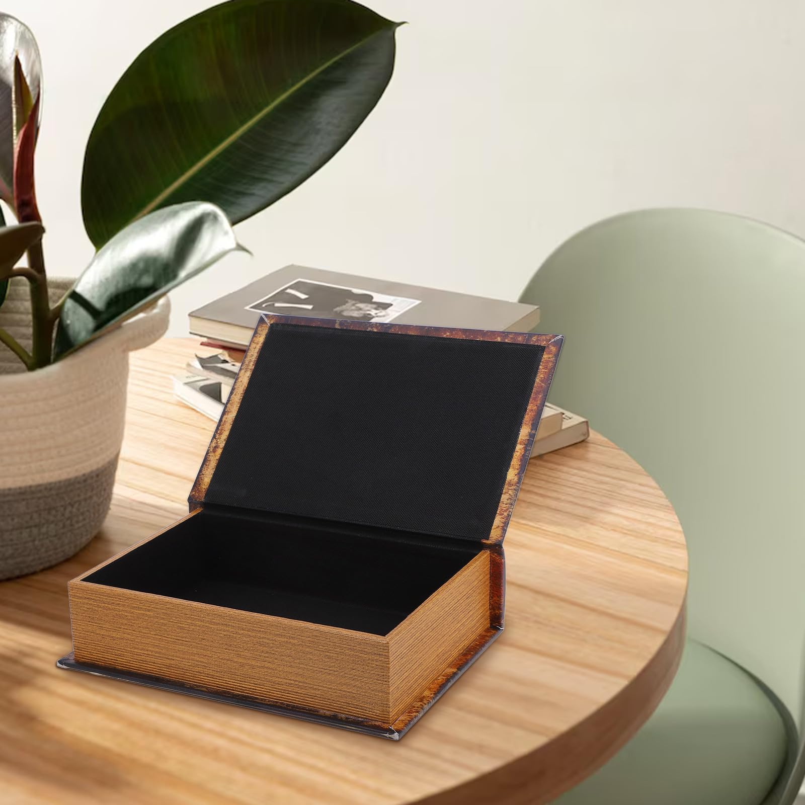 Caja de Almacenamiento Diseño Multifuncional Vintage Forma de en ABS y Madera, Fácil de Limpiar para del Hogar Adecuado para Estantería