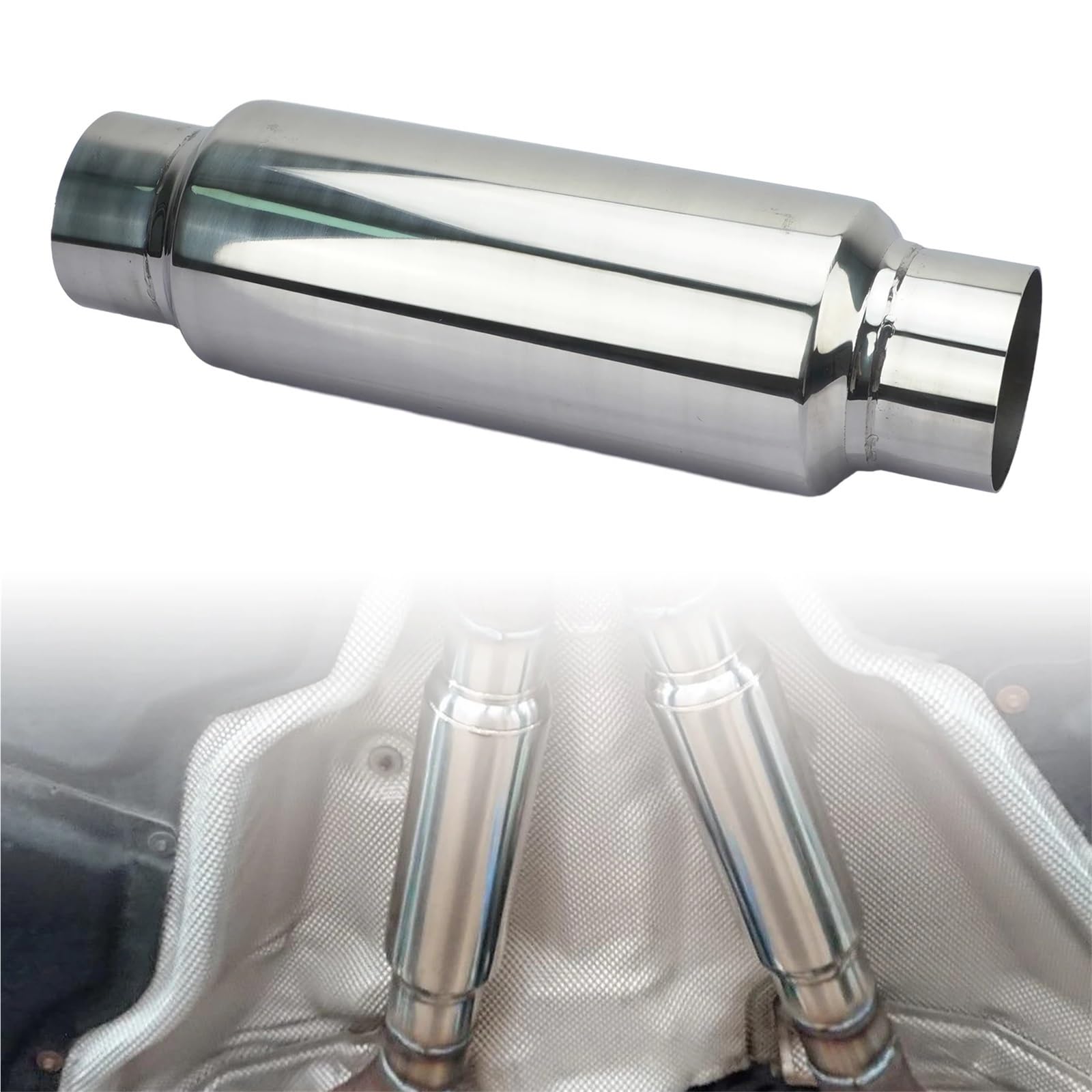 Układ wydechowy samochodu tłumik rura srebrny 51MM 57MM 63MM 76MM stal nierdzewna do akcesoriów sportowych wyścigowych eindpijpen Eindstuk Uitlaat Tip(57x101x57)