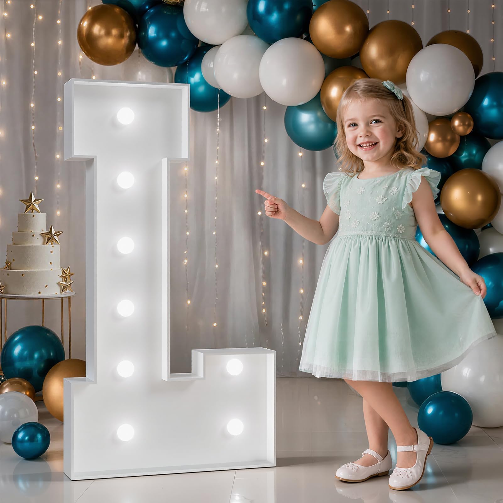 3FT Marquee Letters L, Large Light Up Letters for Birthday Decor