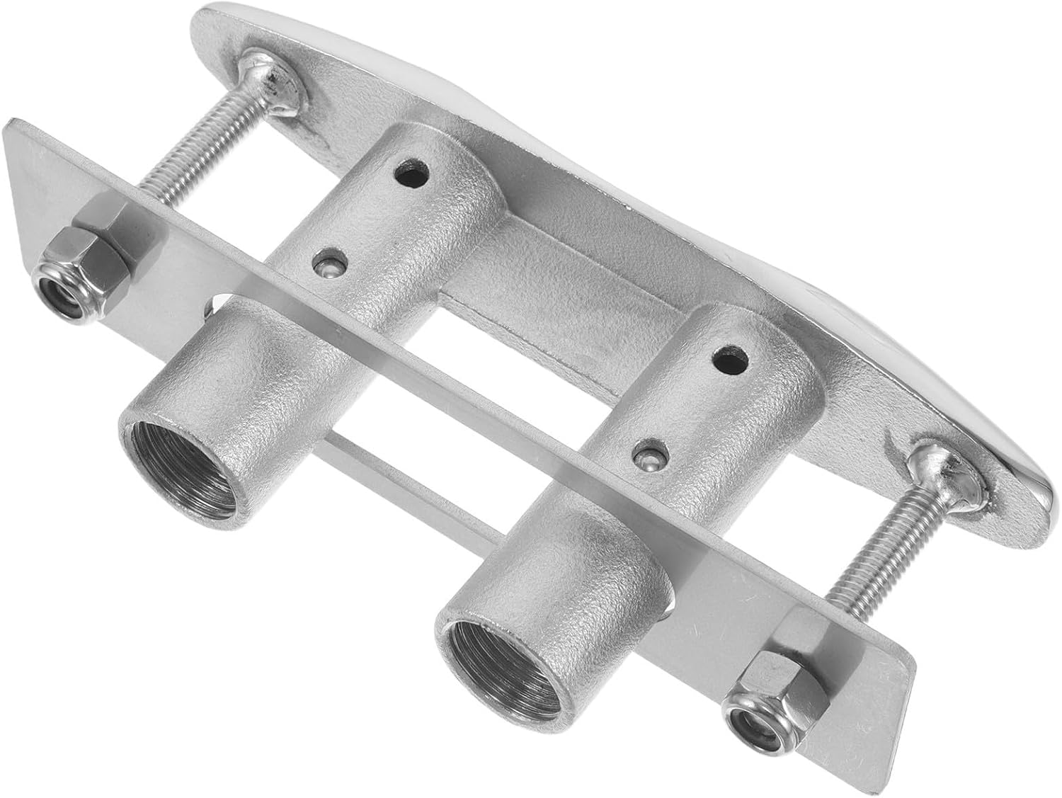 Retractable Marine Grade Flush Mount Boat Cleat 5 Inch Stainless Steel | Backing Plate, Silver Finish, Yacht and Boat Deck Installations, Efficient Mooring and Quick Rope Handling