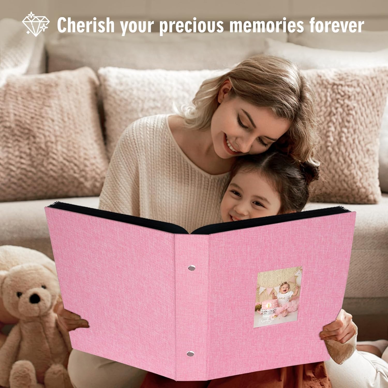 Artmag Fabric Photo Album 4x6 400 Large Capacity for Family Wedding Anniversary Linen Album Holds 400 Vertical Photos (400 Pockets, Pink) - Image 5