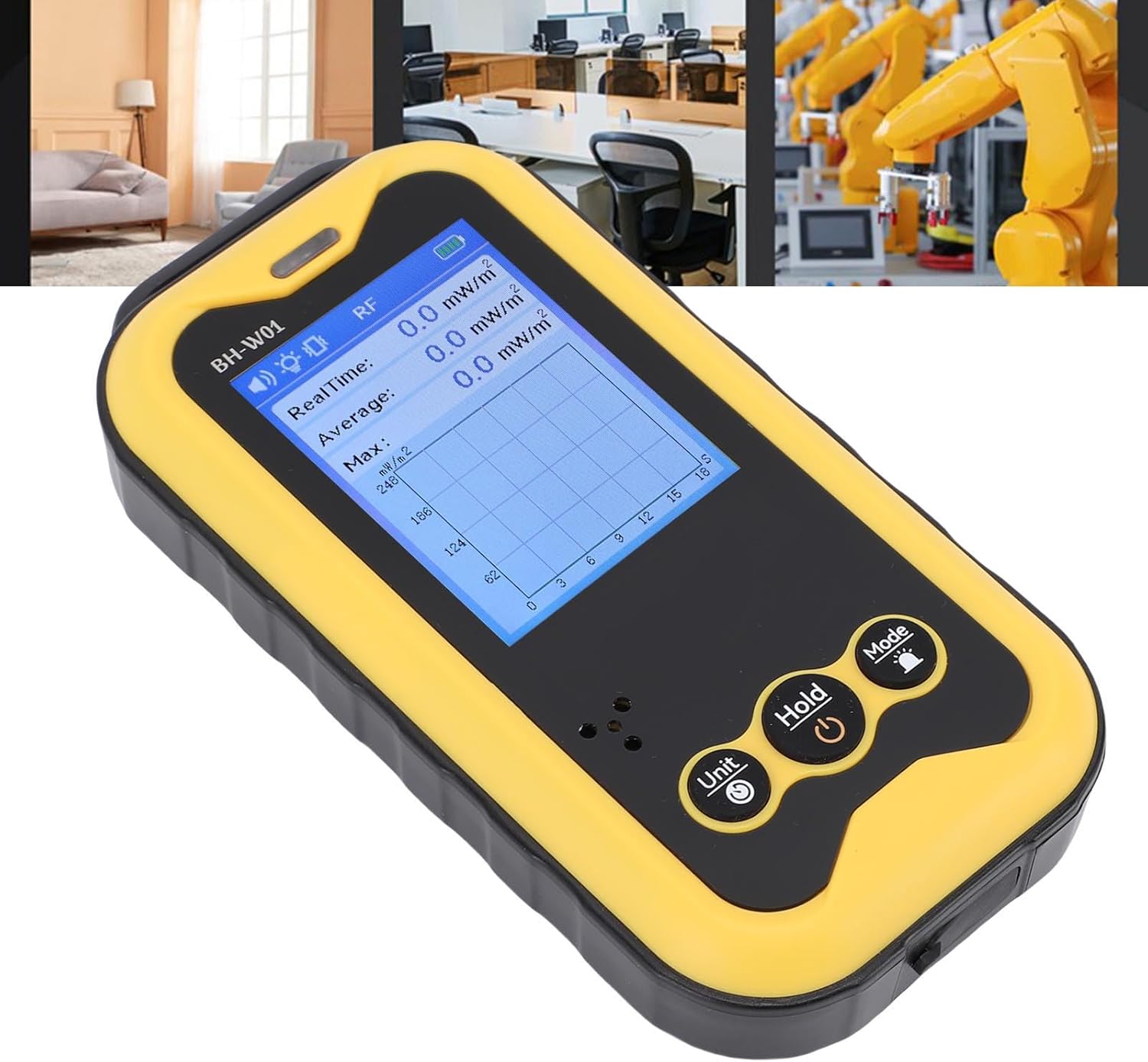 ciciglow EMF Detector, 3 in 1 Handheld EMF Meter for EF MF RF, Electromagnetic Radiation Detector with Sound Light Alarm Vibration Visual Warning for Home, Office