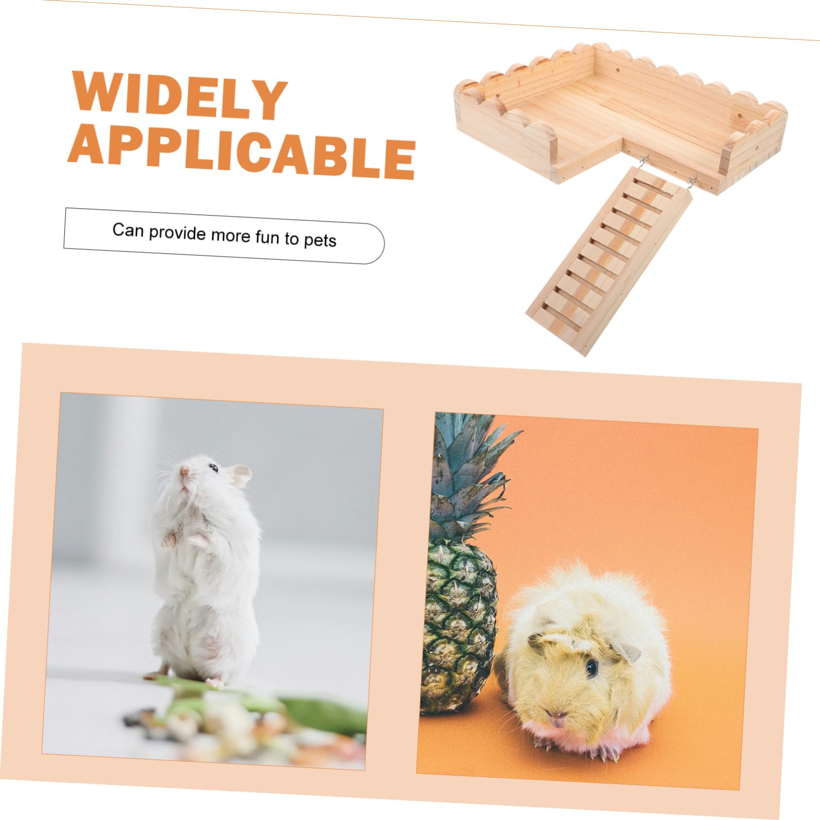 ERINGOGO Hamster Plattform aus Massivholz Große Unterkonstruktion für Käfig Spielplatzzubehör für Hamster Rennmäuse Meerschweinchen und Kleintiere Käfigdekor für Haustiere