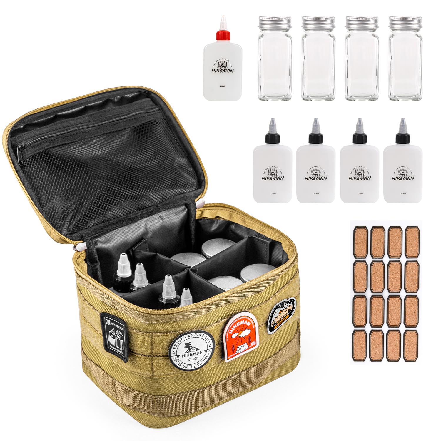 Rangement épices camping HIKEMAN portable avec poivrière et salière pour voyage et pique-nique