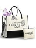 Forensic Science Gifts, Forensic Science Tote Bag with Top Zipper Closure and Shoulder Strap