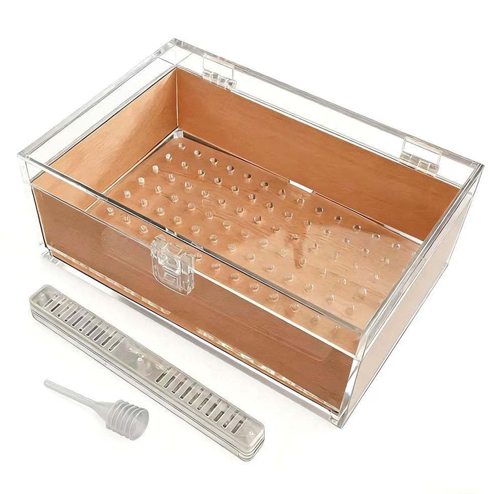 Piceioep Transparency View Acrylic Puritano Storage Box with Cedar Lining for Humidity Control and Long Term Preservation Acrylic Humidors