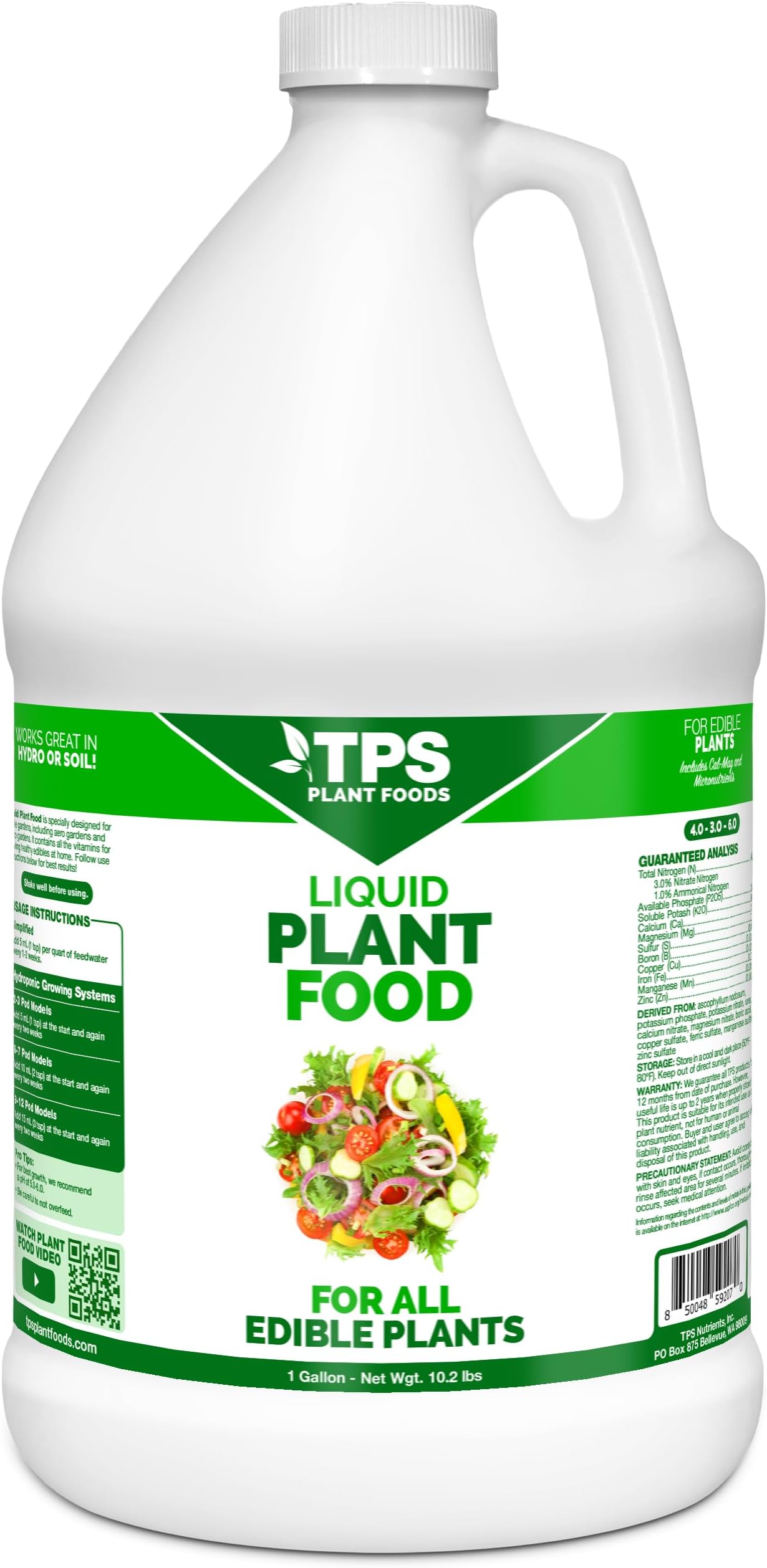 Liquid Plant Food for use in AeroGarden, IDOO and Hydroponic Growing Systems, Liquid Fertilizer 1 Gallon (128 oz)